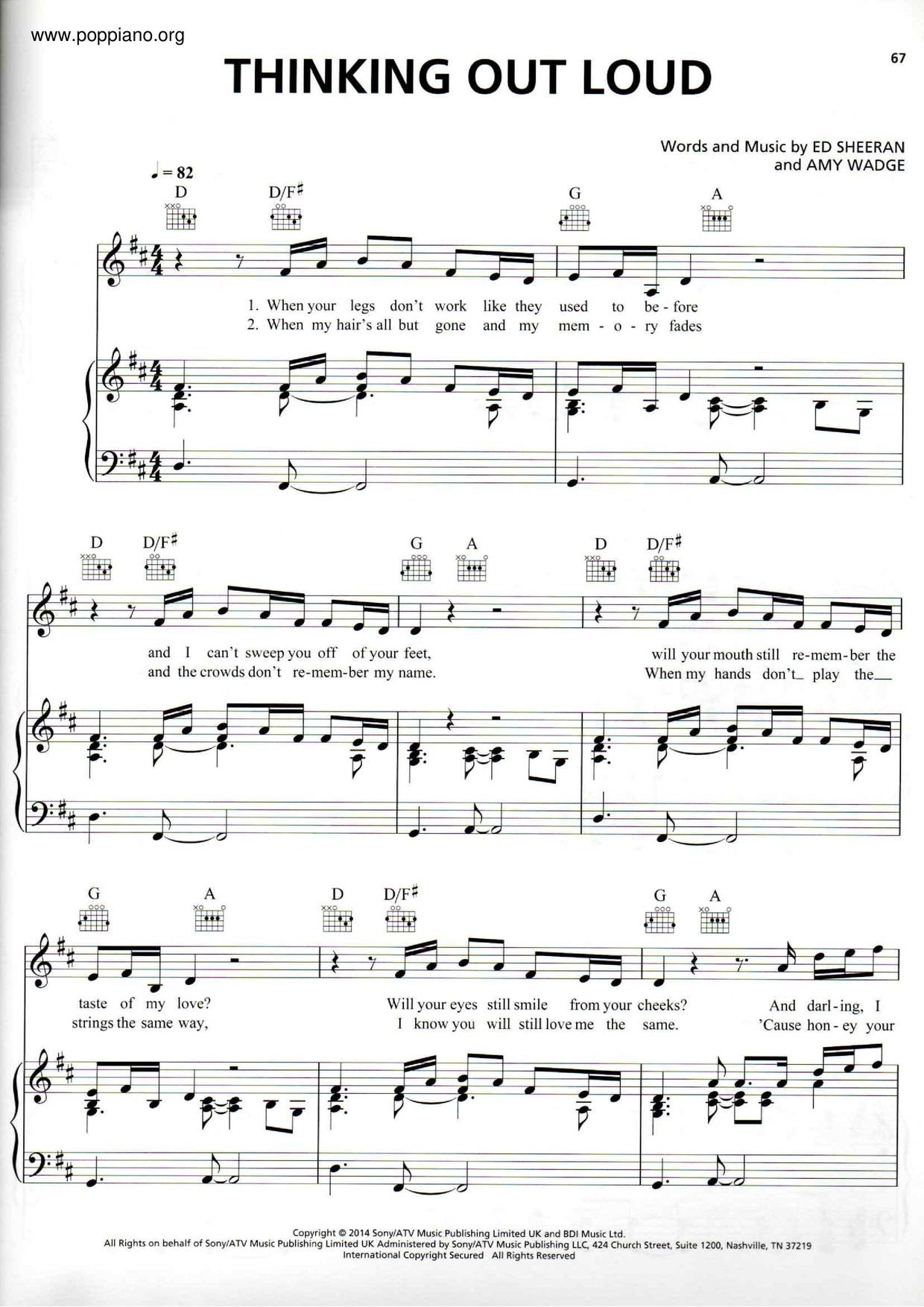 Thinking Out Loud Score