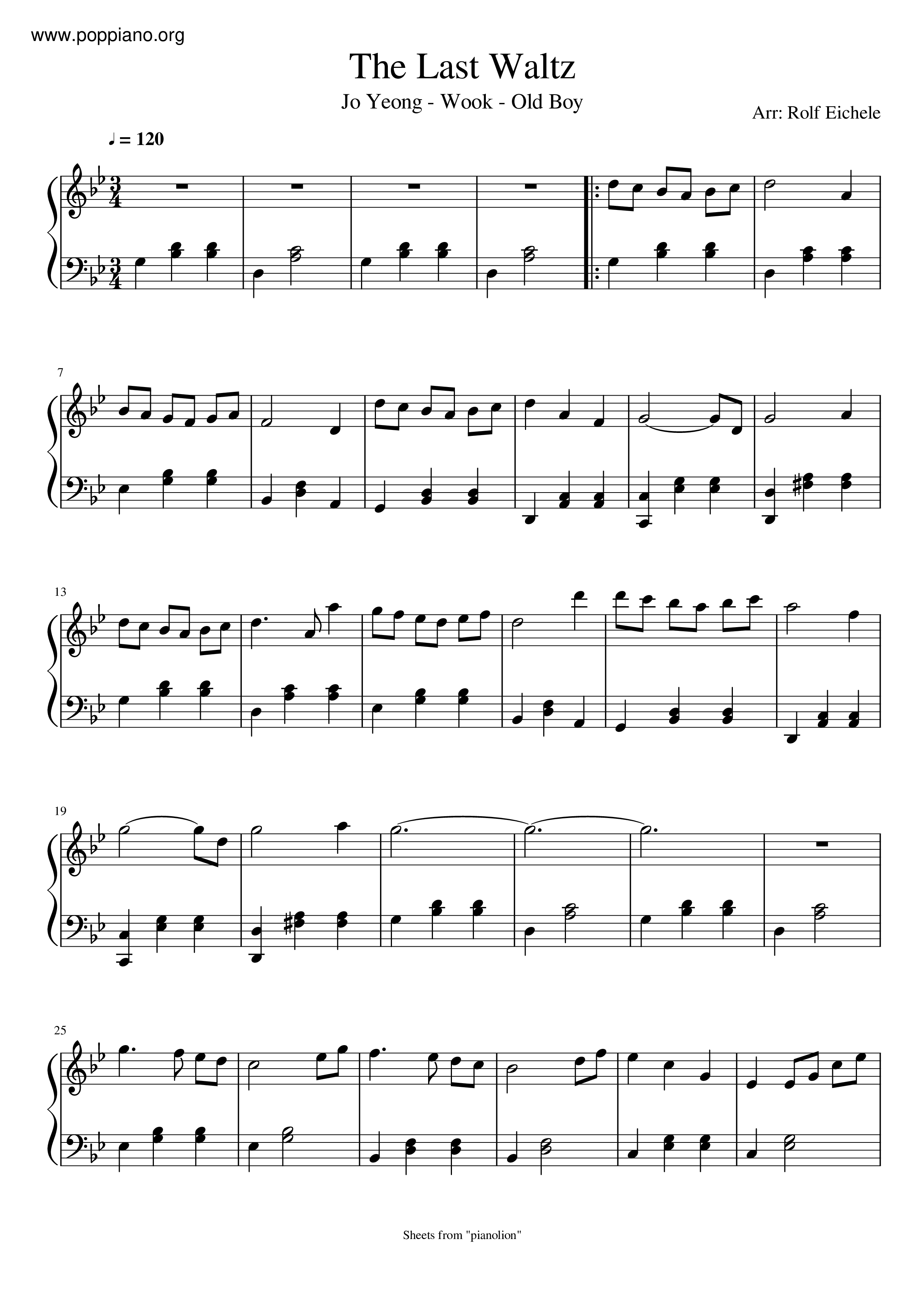 The Last Waltz琴谱