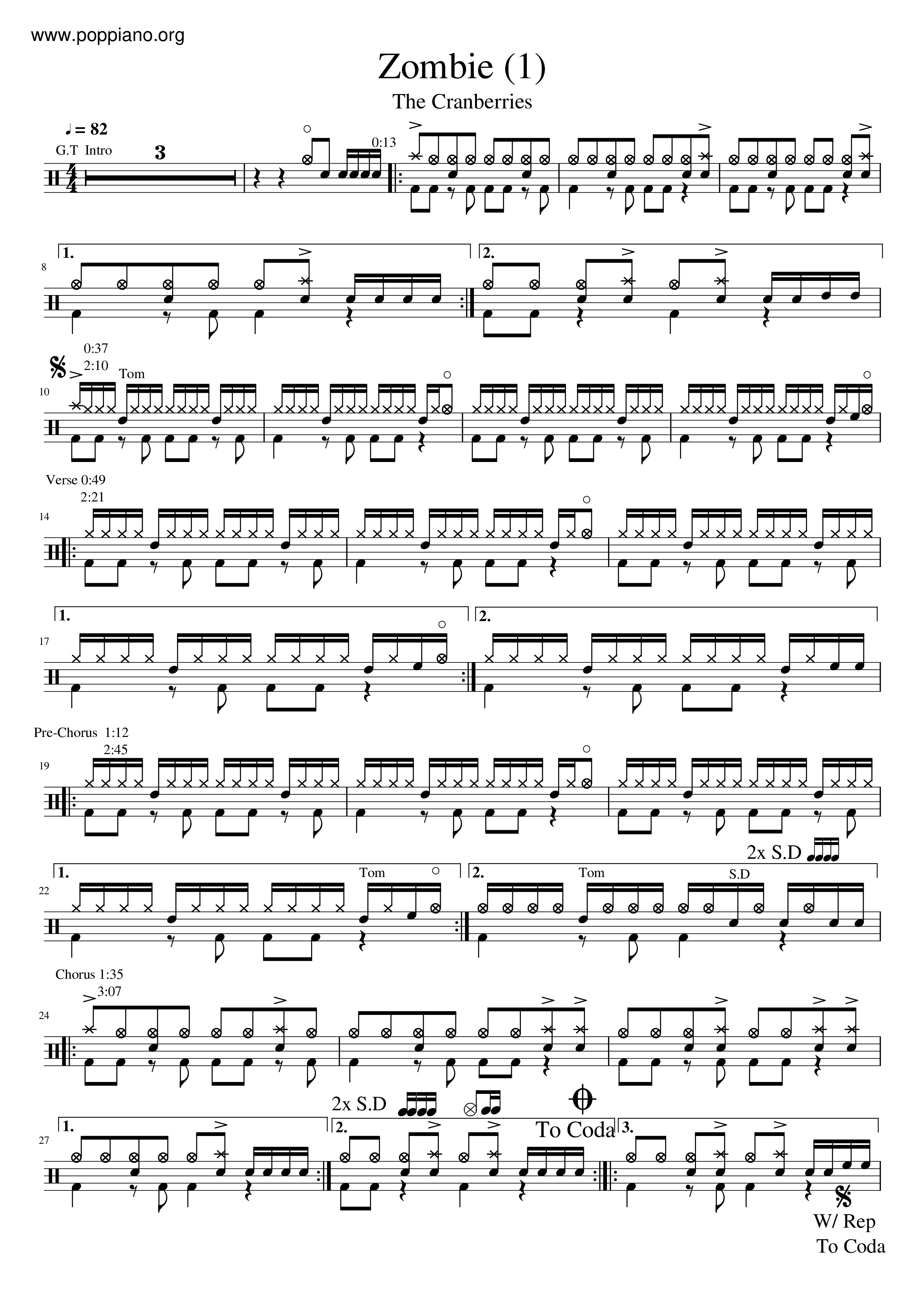 Zombie by The Cranberries worksheet