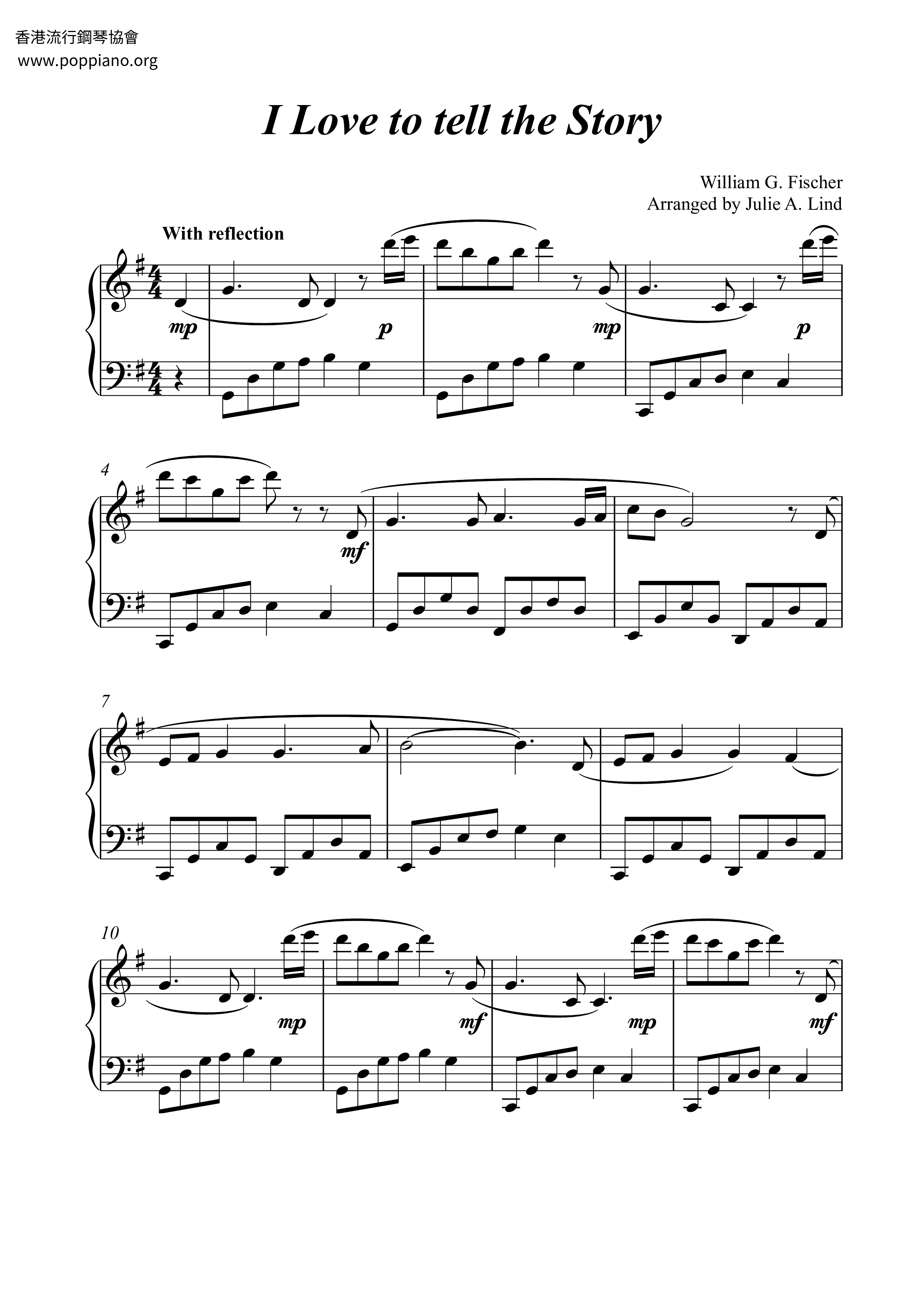 I Love To Tell The Story Score