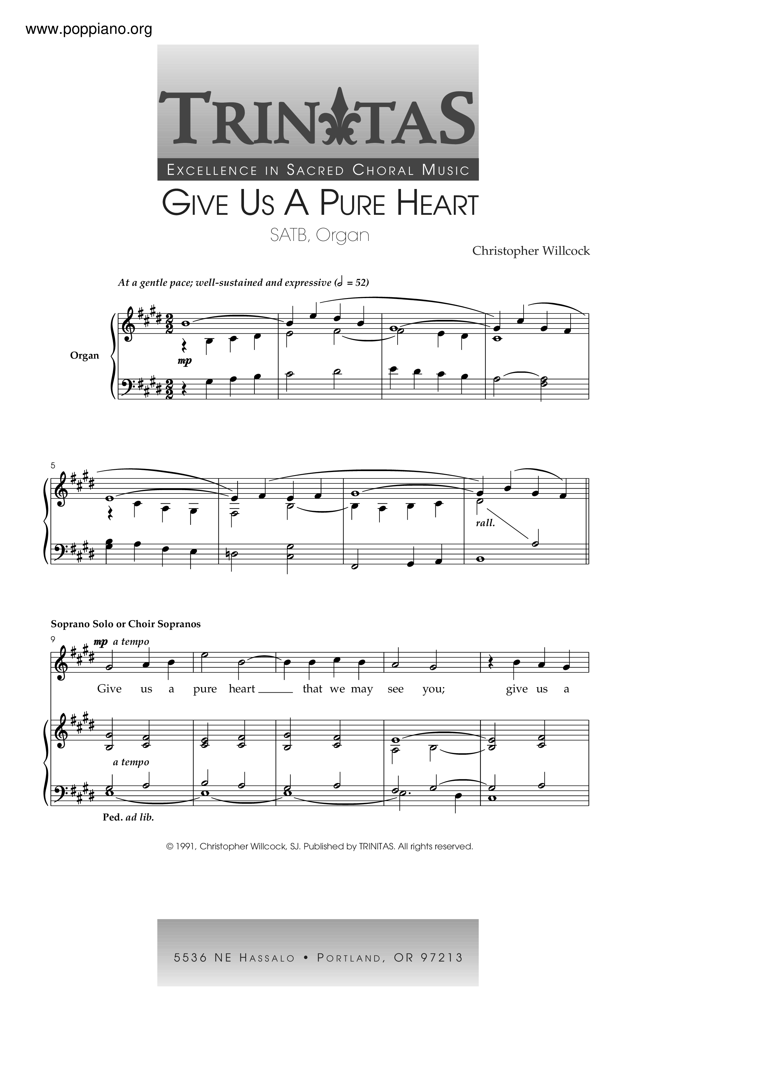 Give Us A Pure Heart琴譜