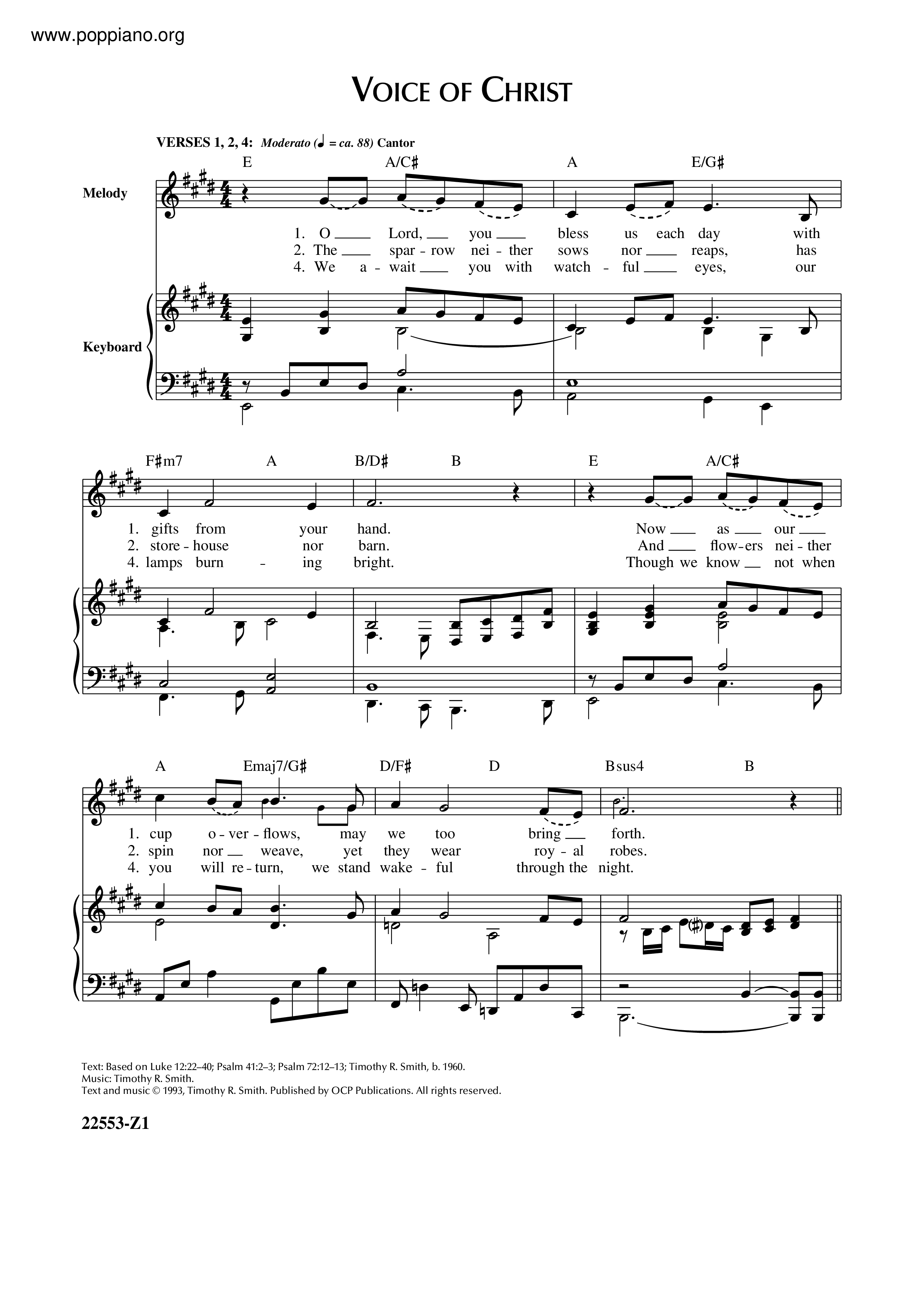 Voice Of Christ Score