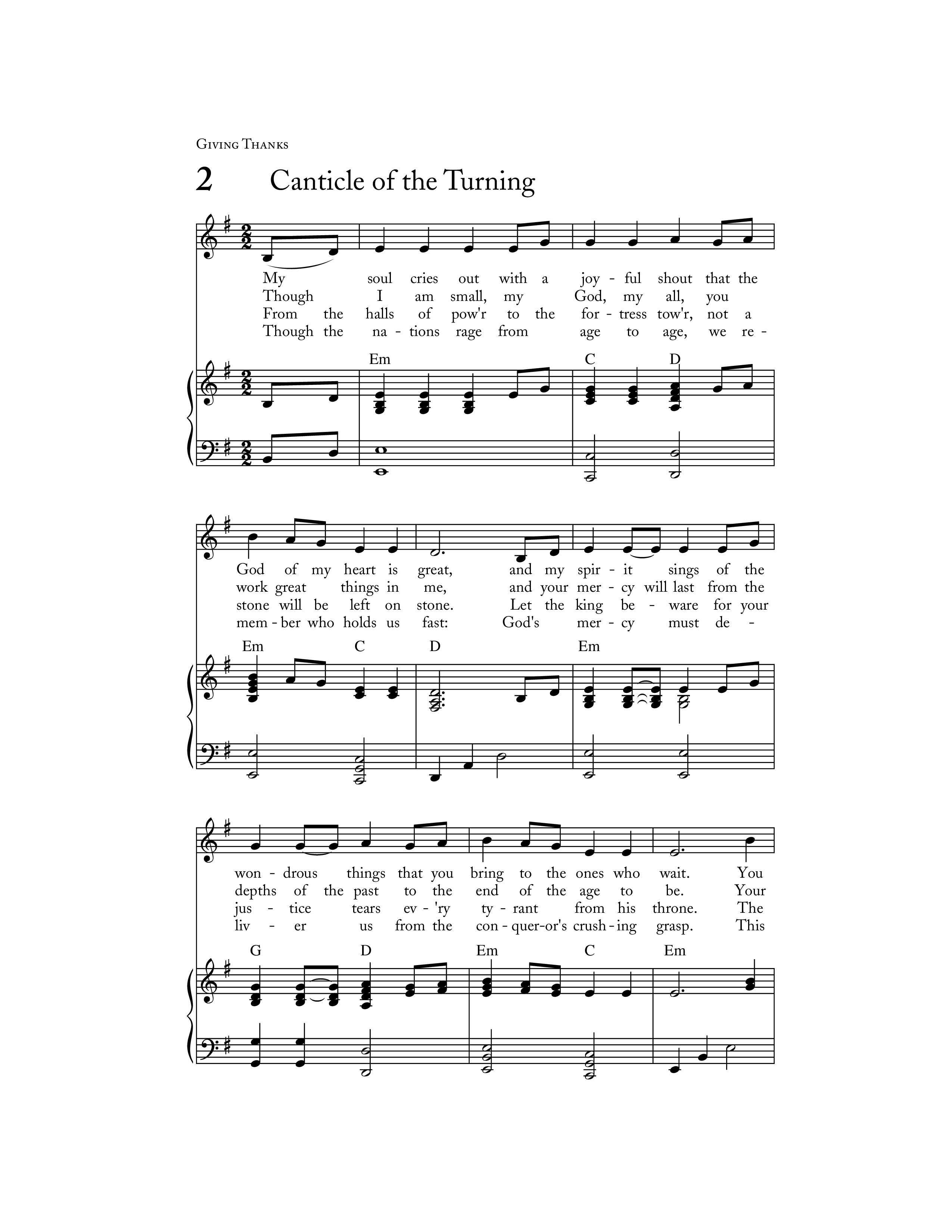 Canticle Of The Turning Score