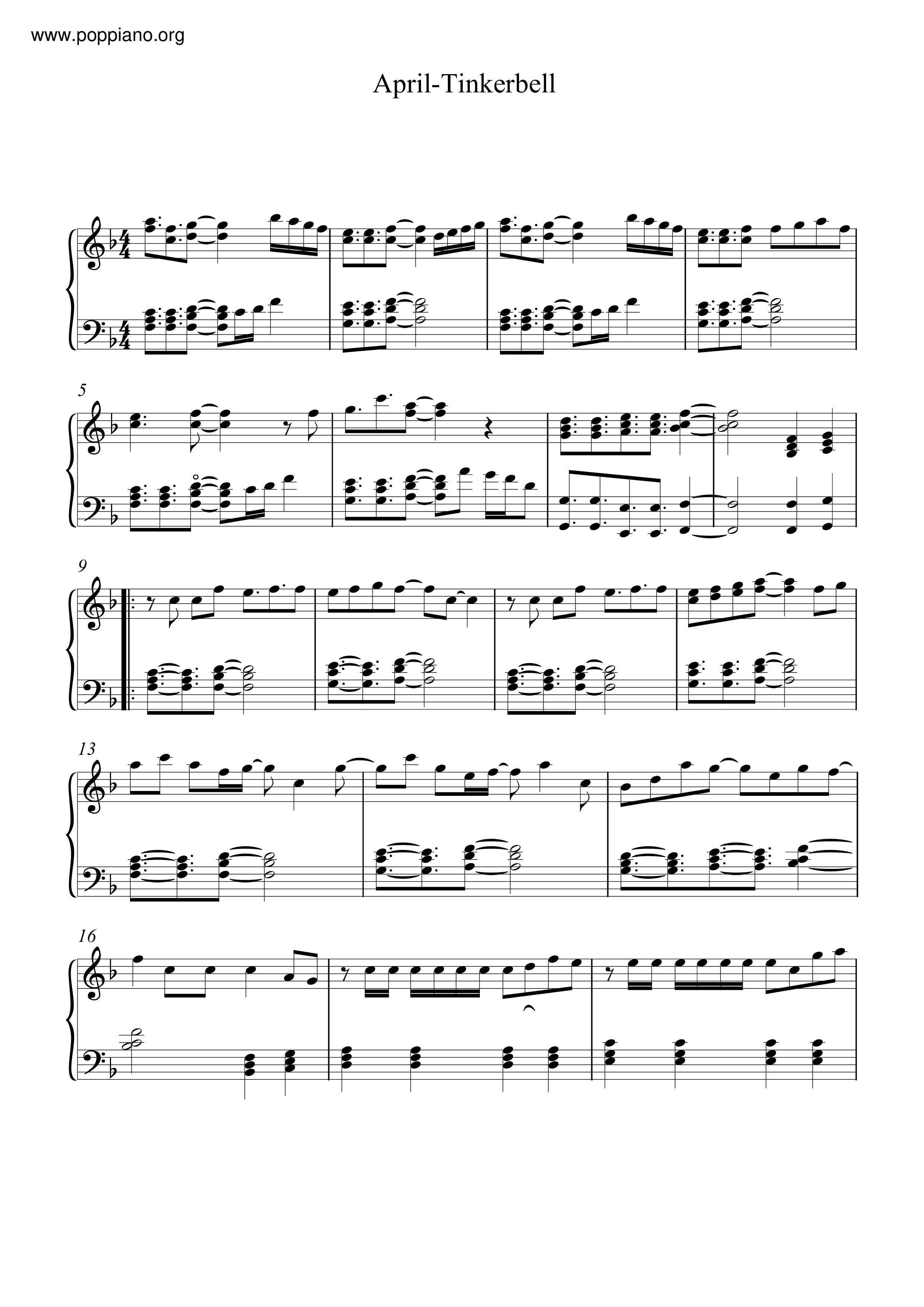 Tinkerbell琴譜
