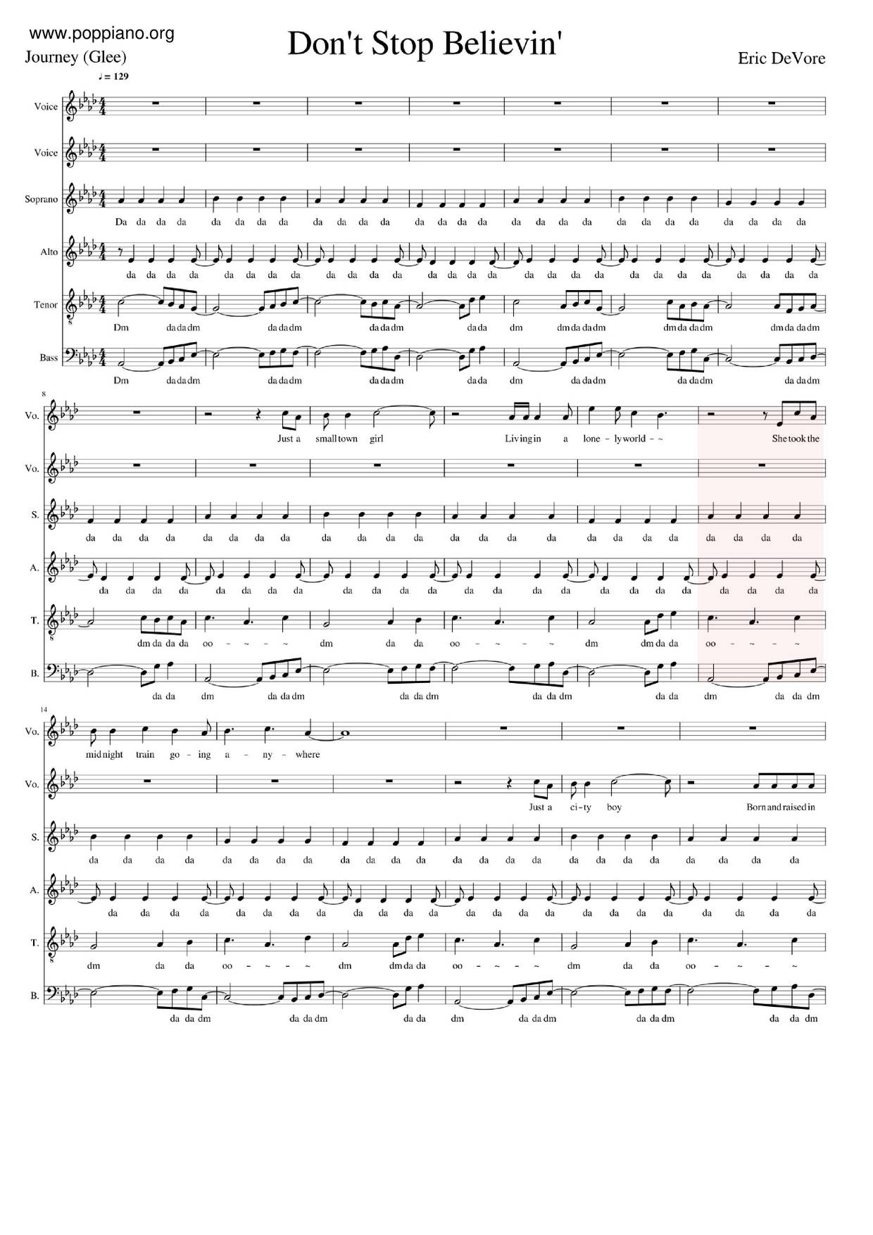 Dont Stop Believing Score