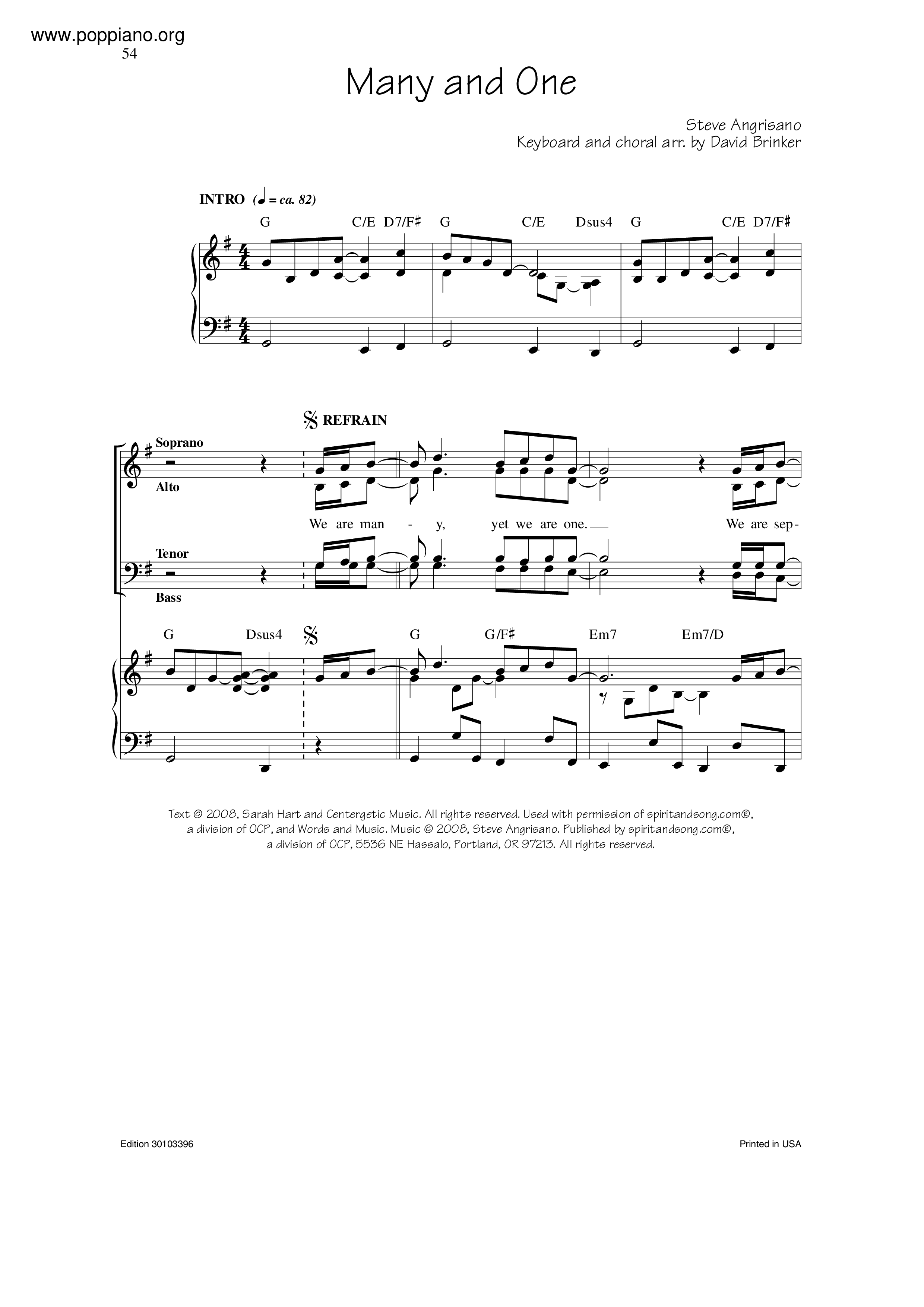 Many And One Score