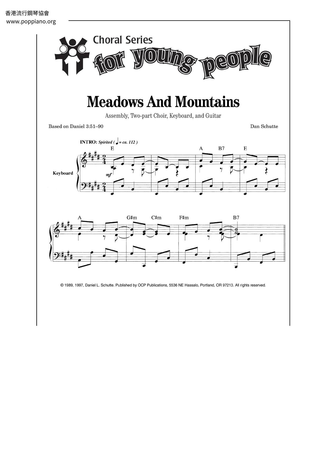 Meadows And Mountainsピアノ譜