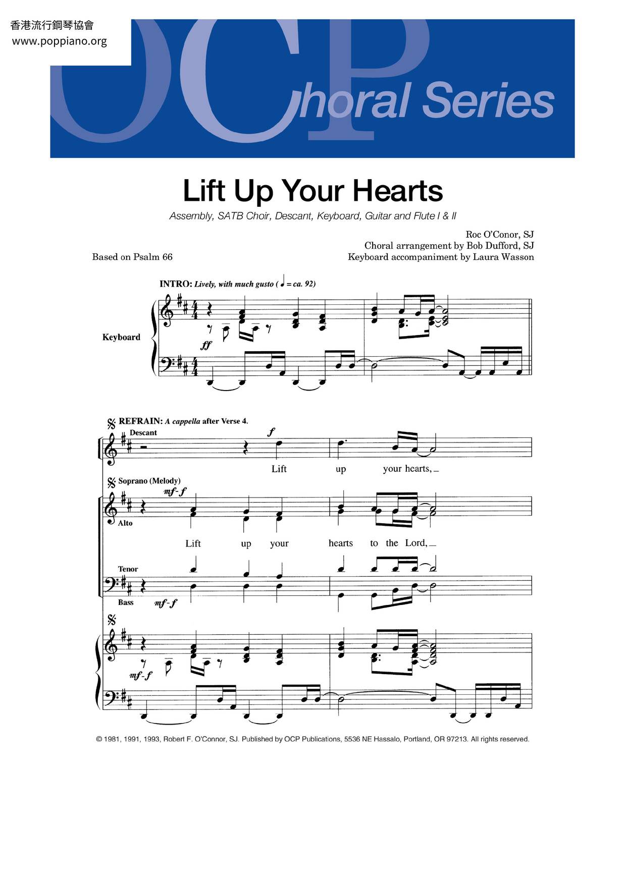 Lift Up Your Hearts Score