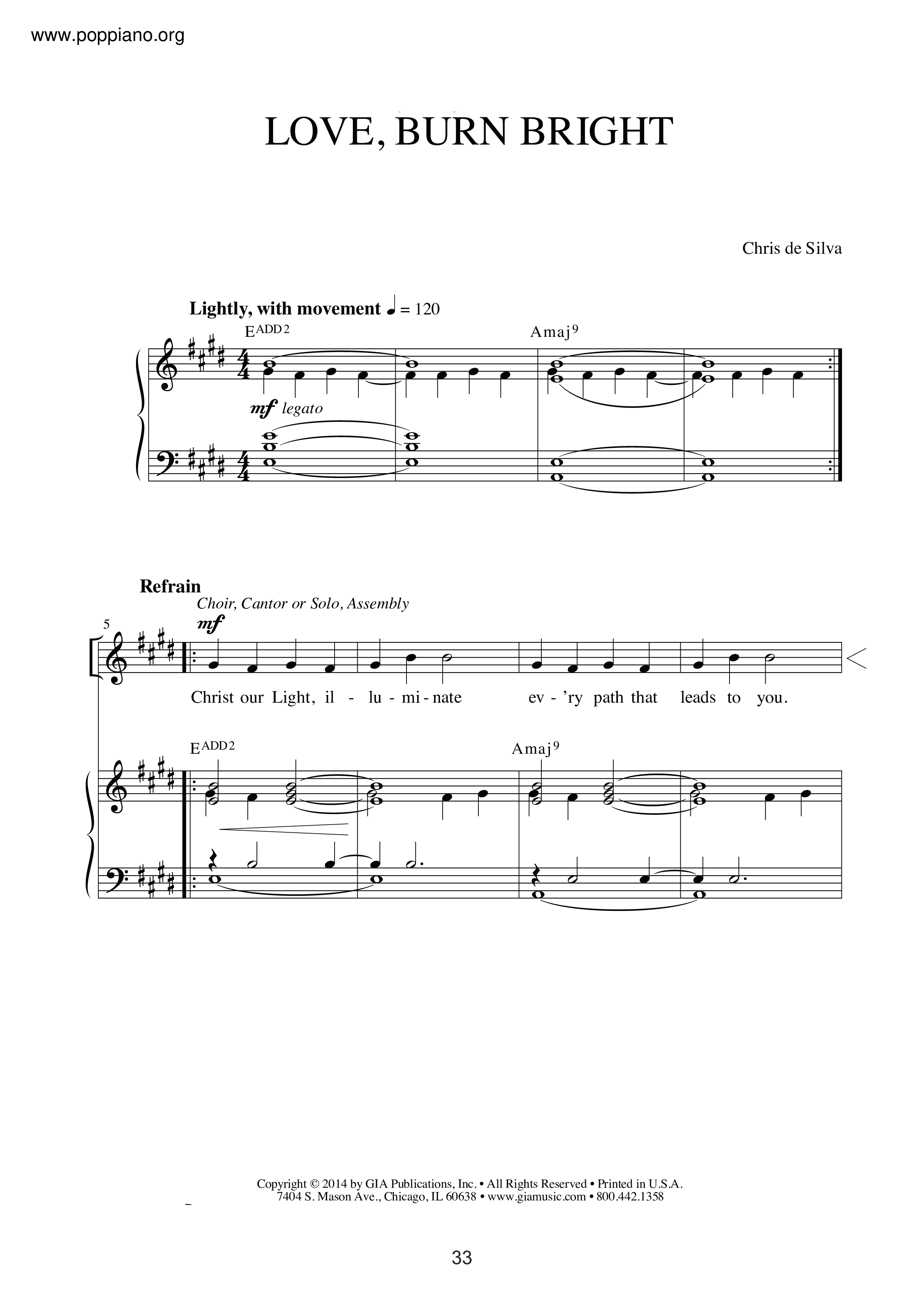 Love, Burn Bright Score