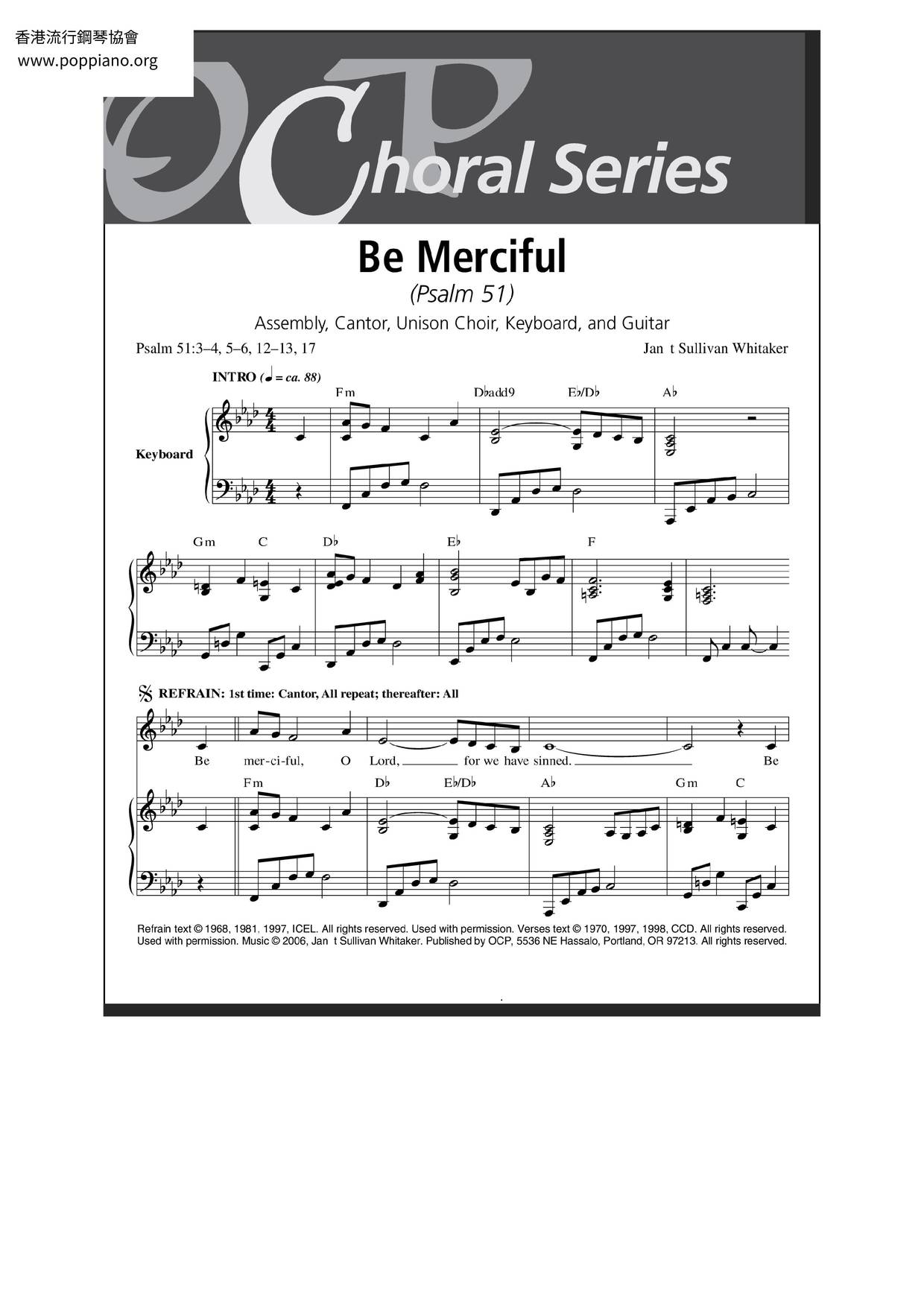 Be Merciful (Psalm 51) Score