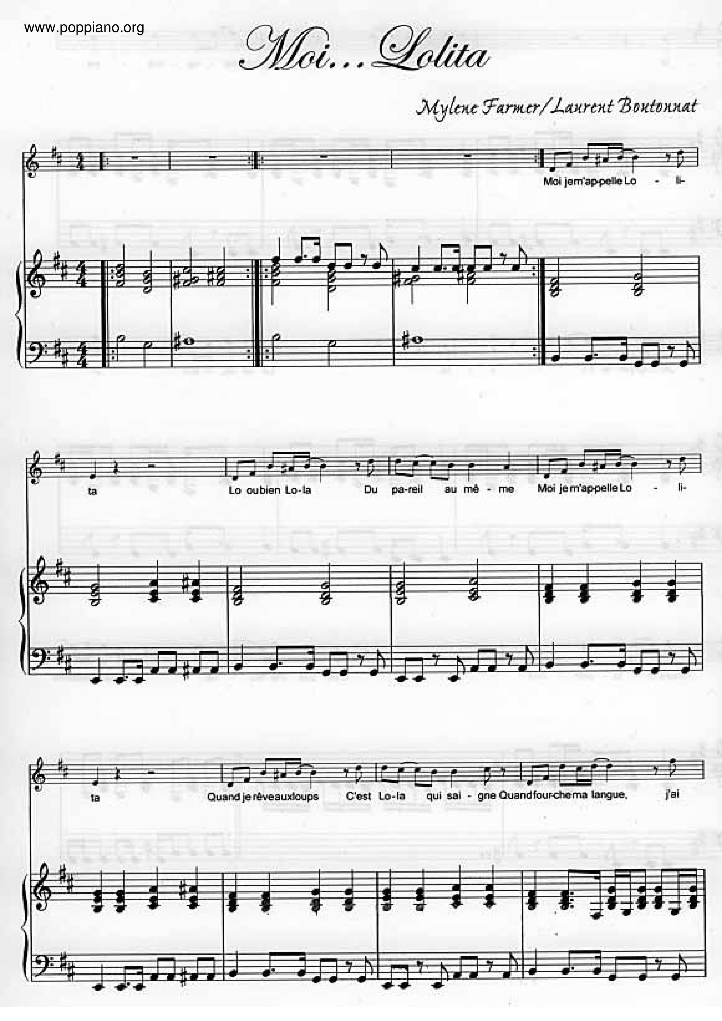 Moi… Lolita Score