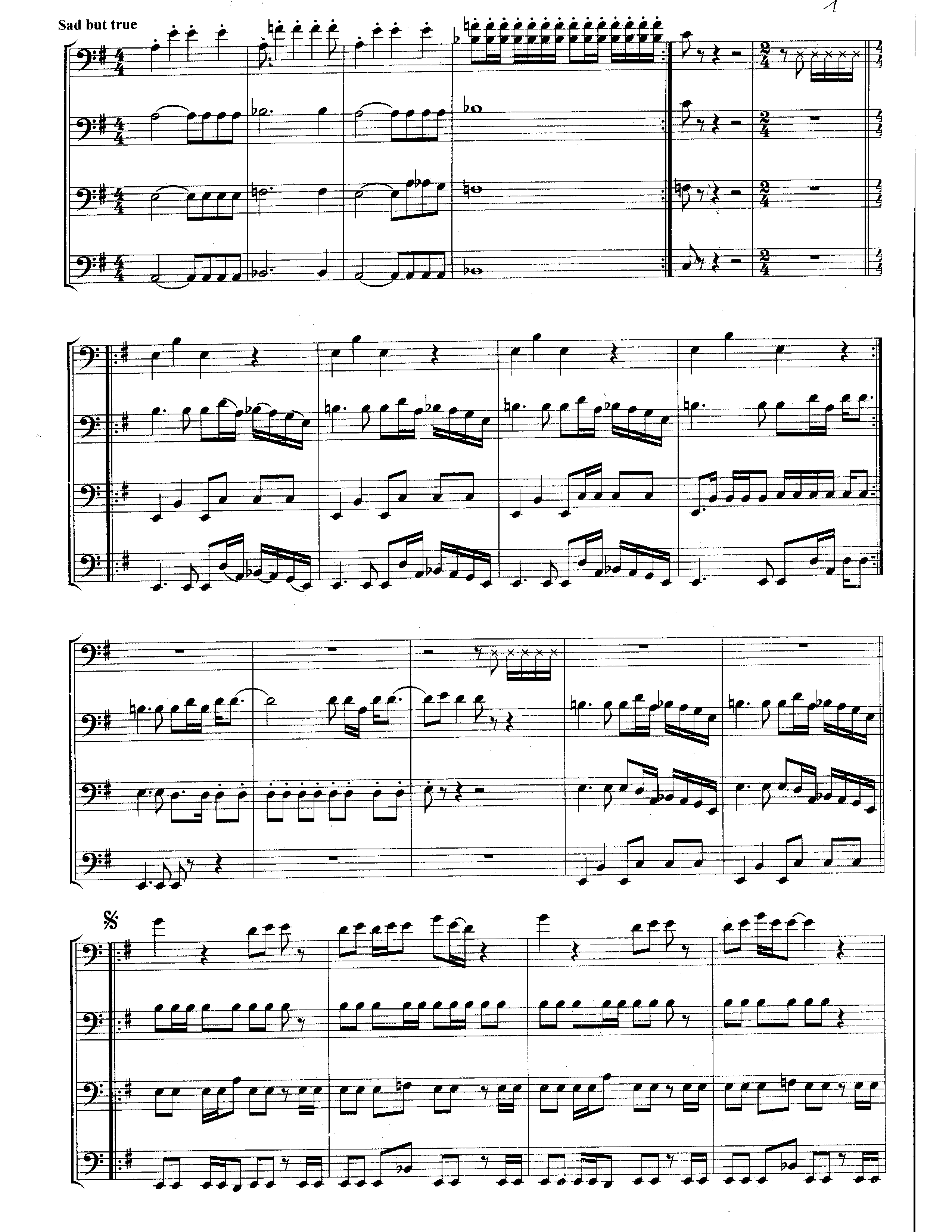 Sad But True Score