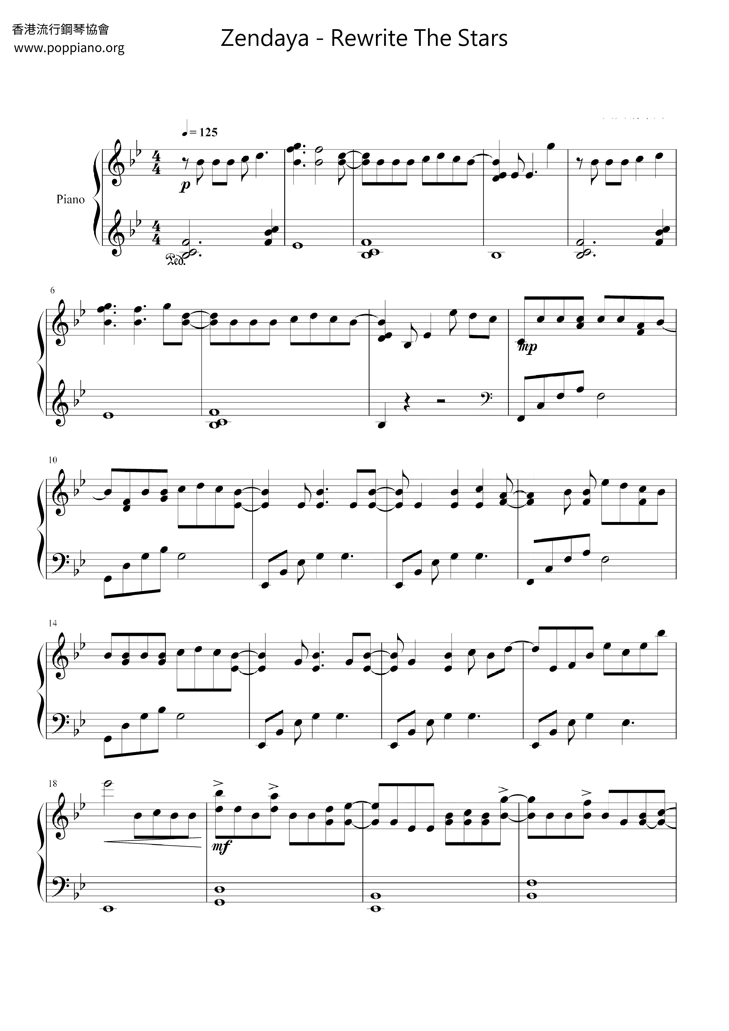 The Greatest Showman - Rewrite The Stars Score