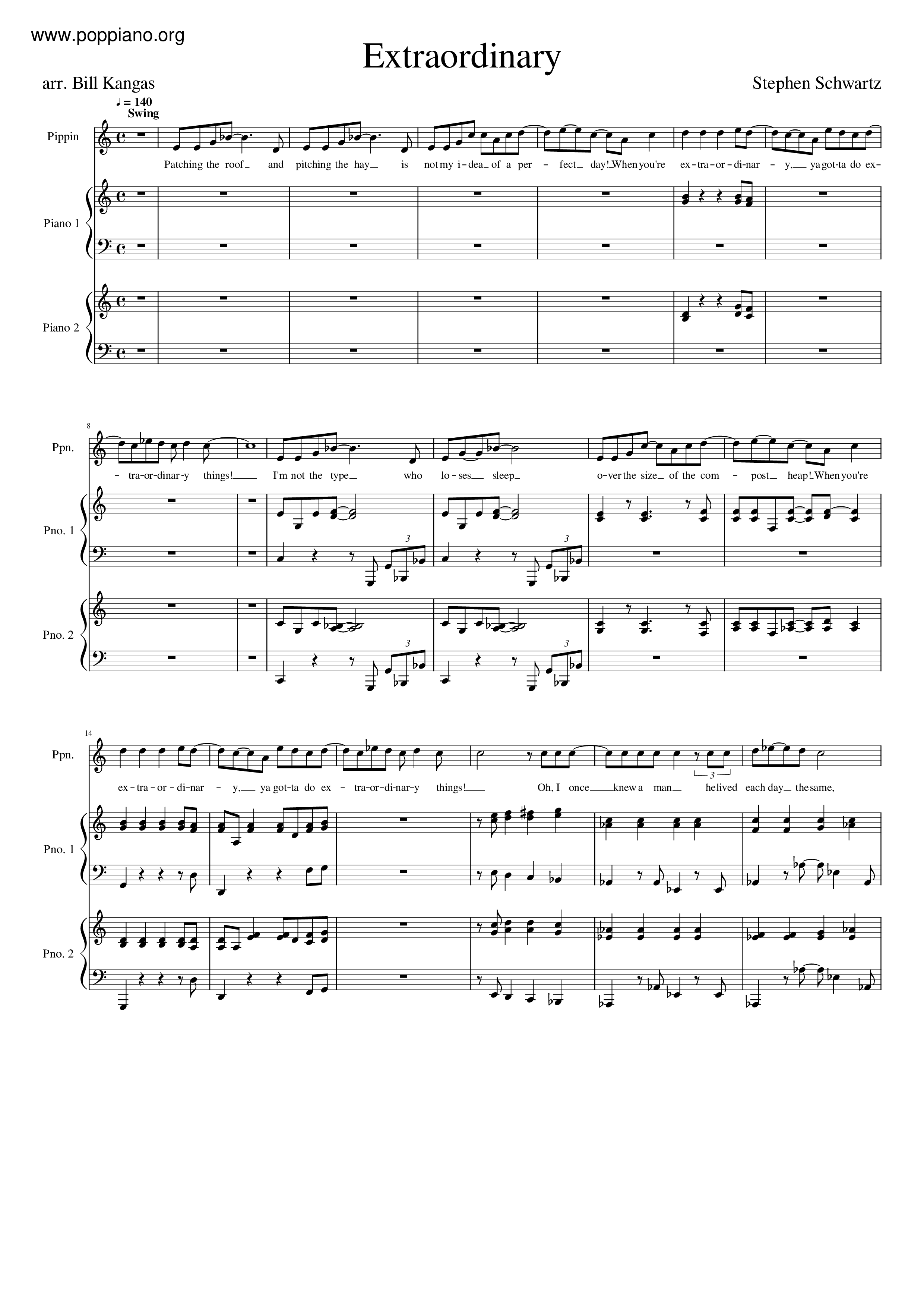 Extraordinary (Pippin)ピアノ譜
