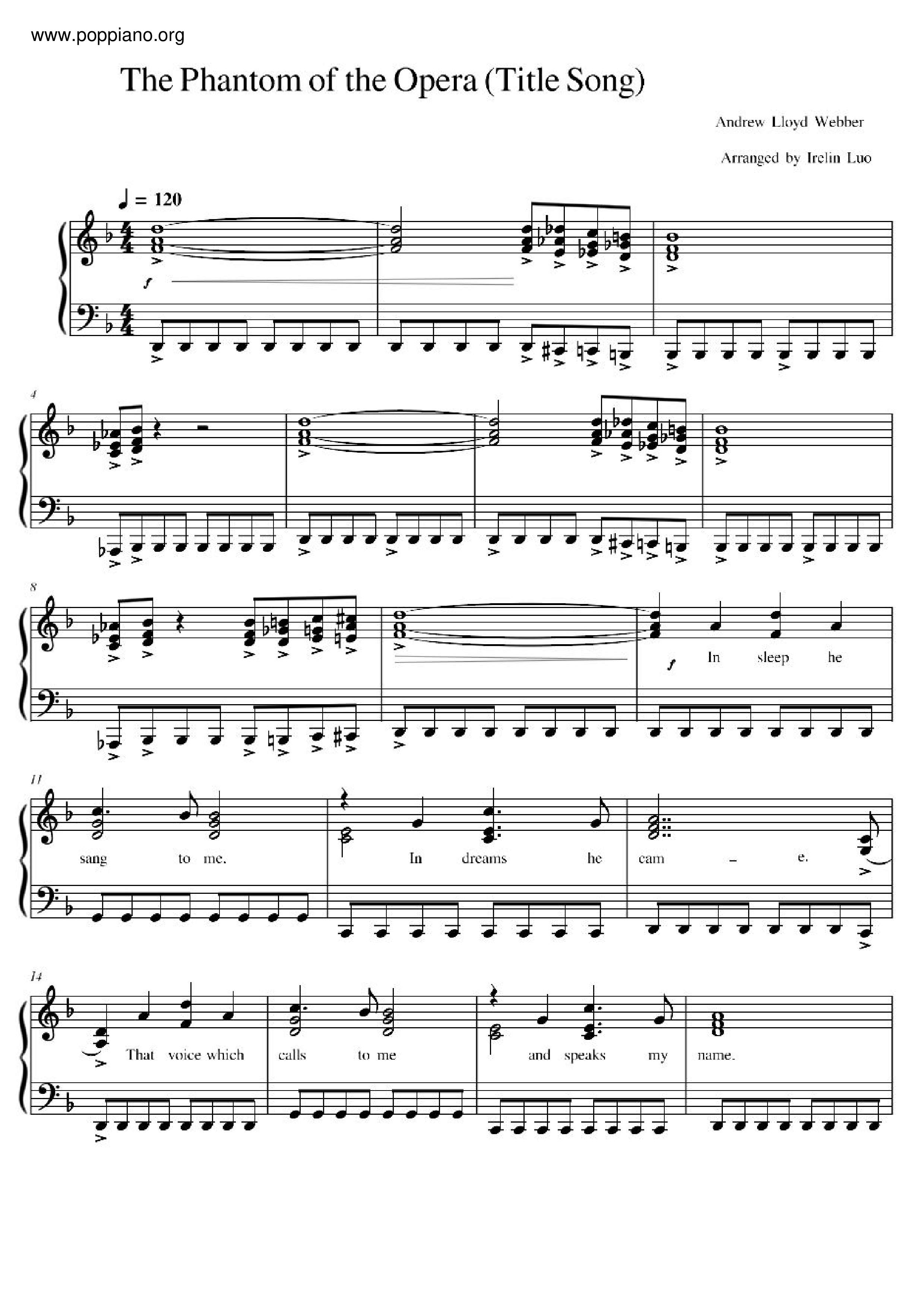 The Phantom Of The Opera Score