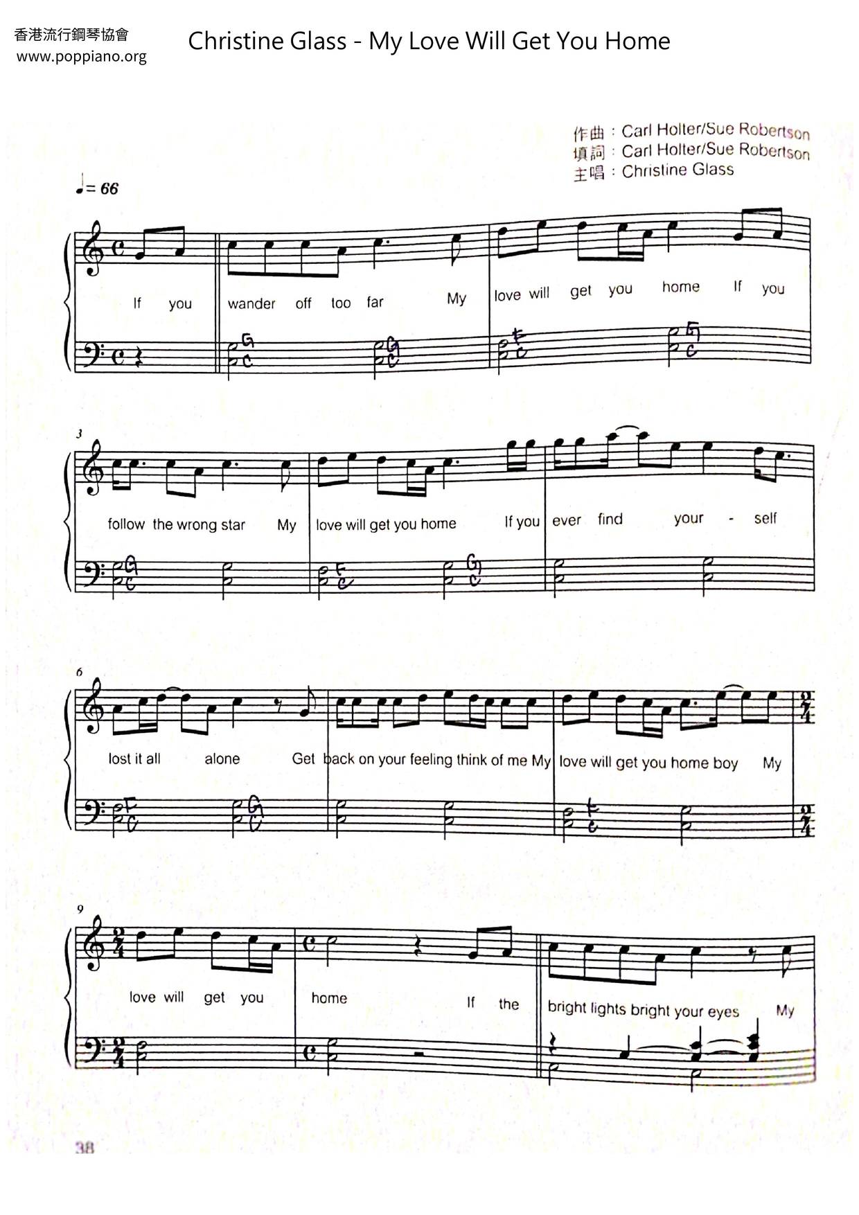 My Love Will Get You Home Score