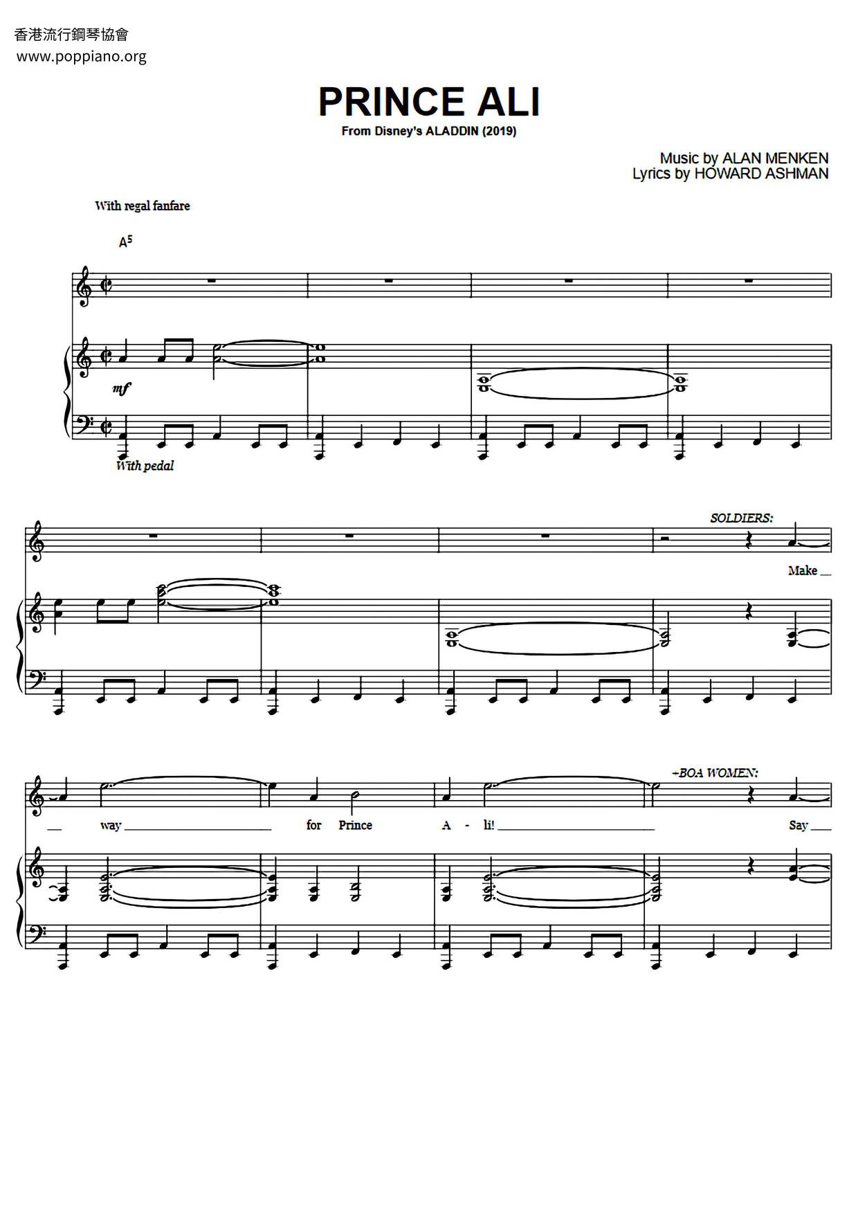 Aladdin - Prince Ali Score