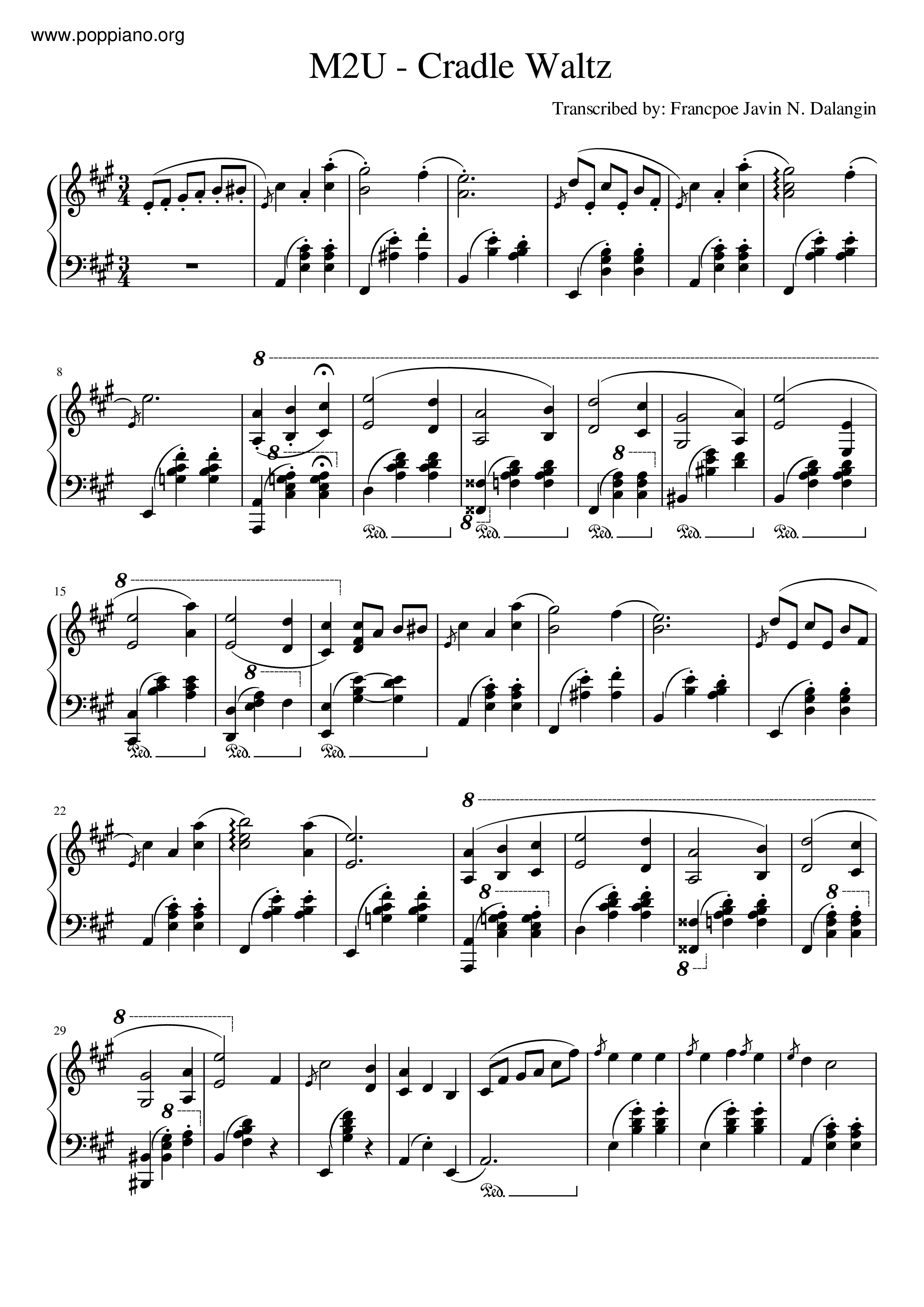Cradle Waltz Score