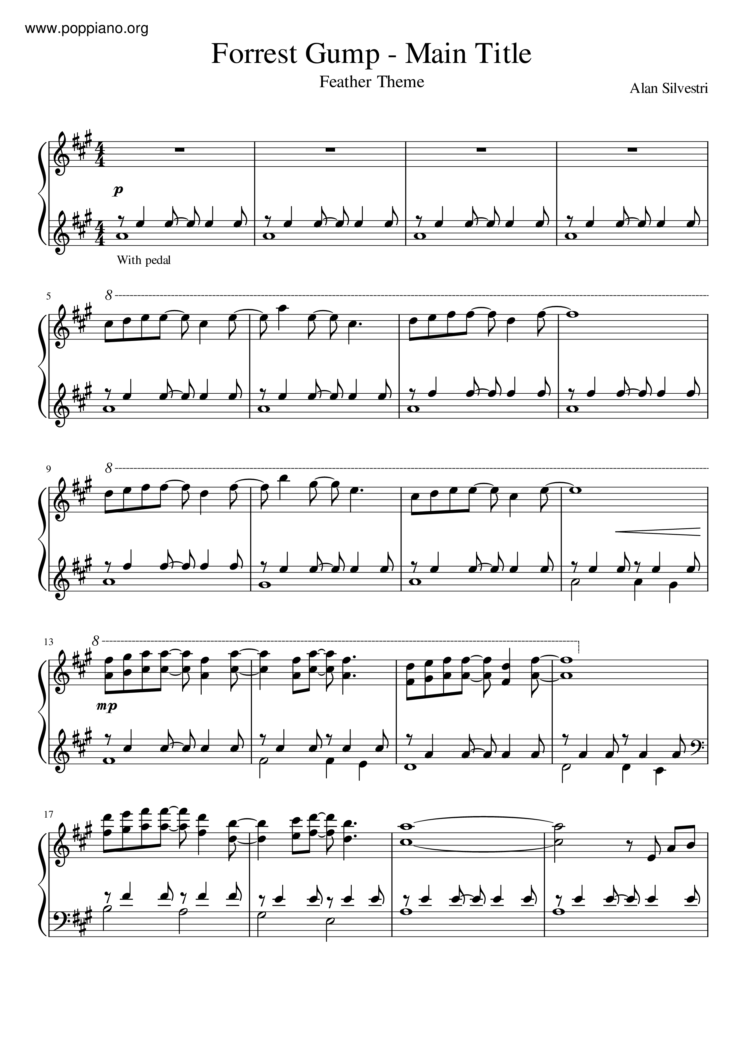 Forrest Gump Theme Song Score