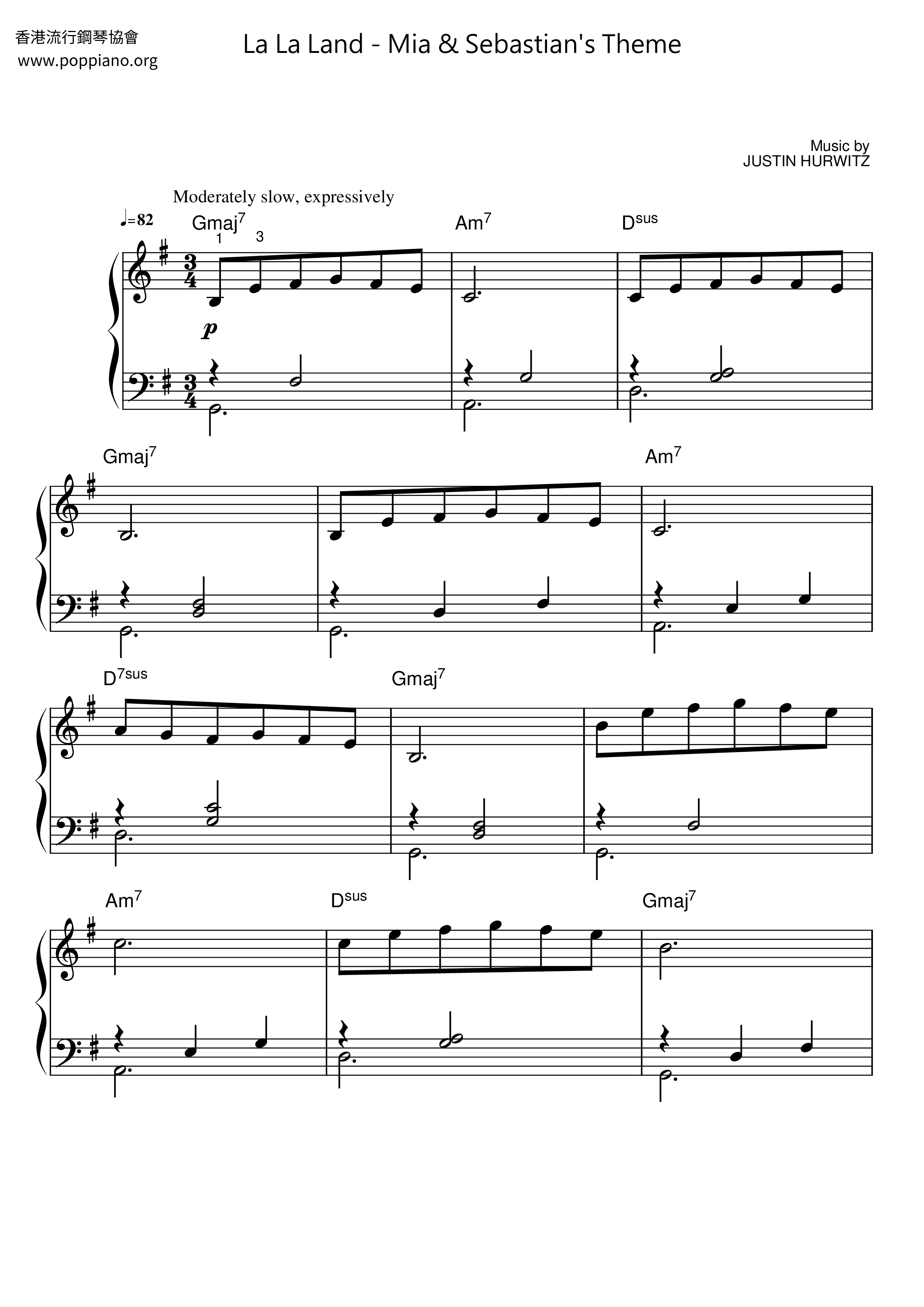 La La Land - Mia & Sebastian's Theme琴譜