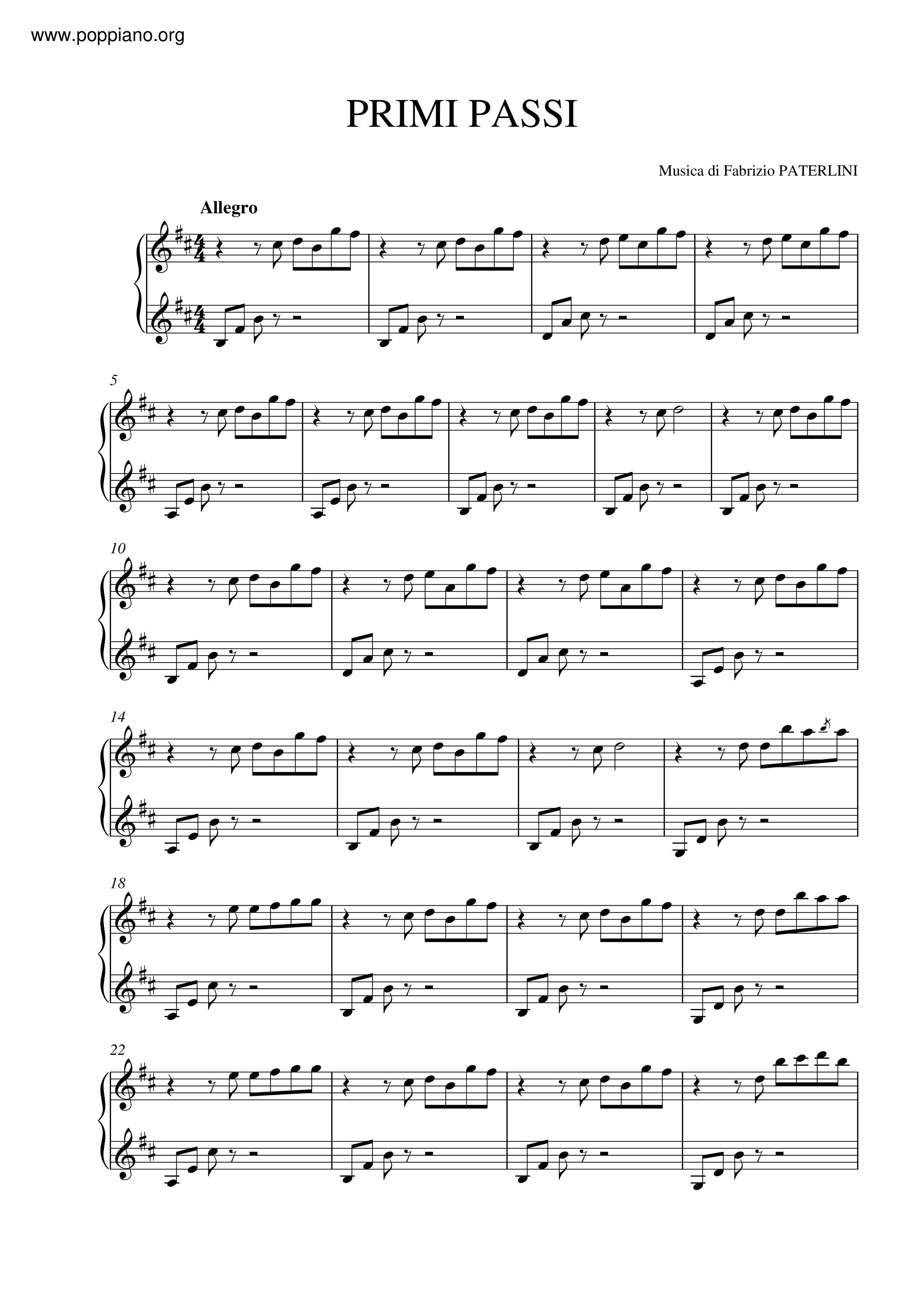Primi Passiピアノ譜
