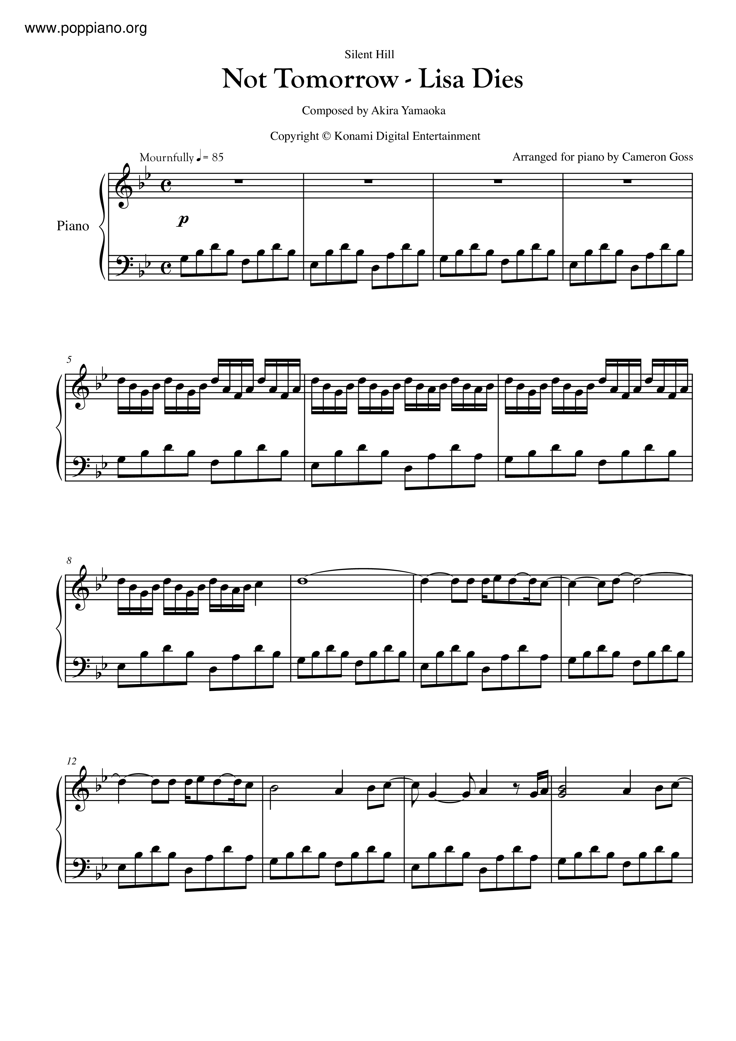 Not Tomorrow Score