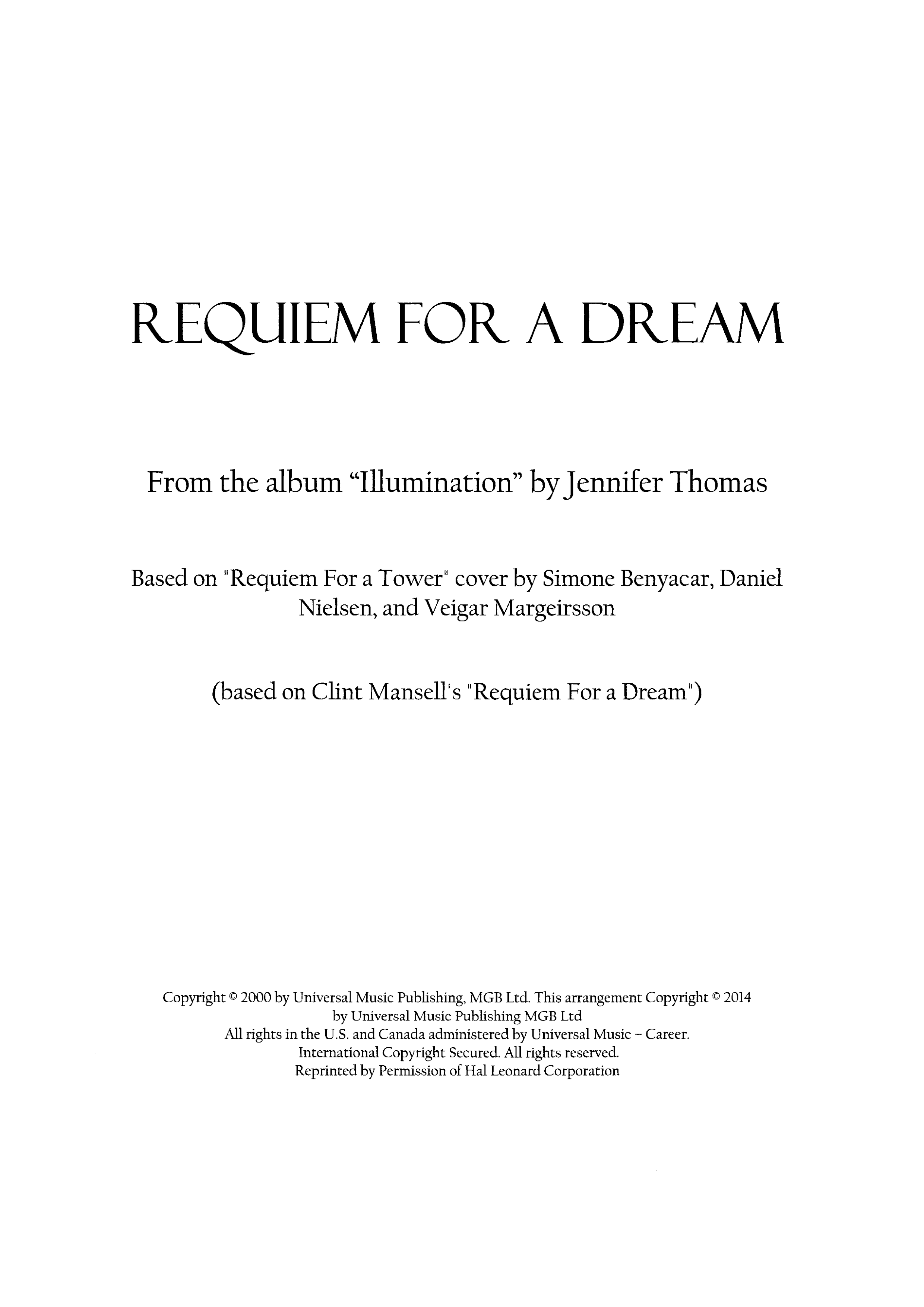 Requiem For A Dreamピアノ譜