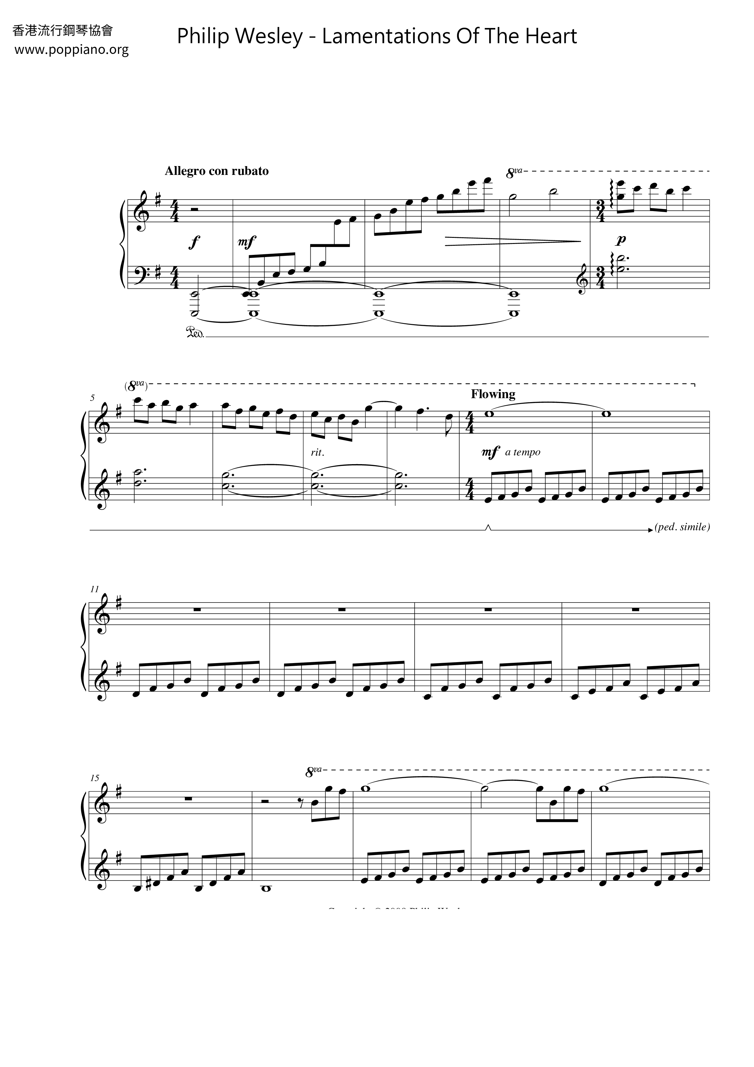 Lamentations Of The Heart Score