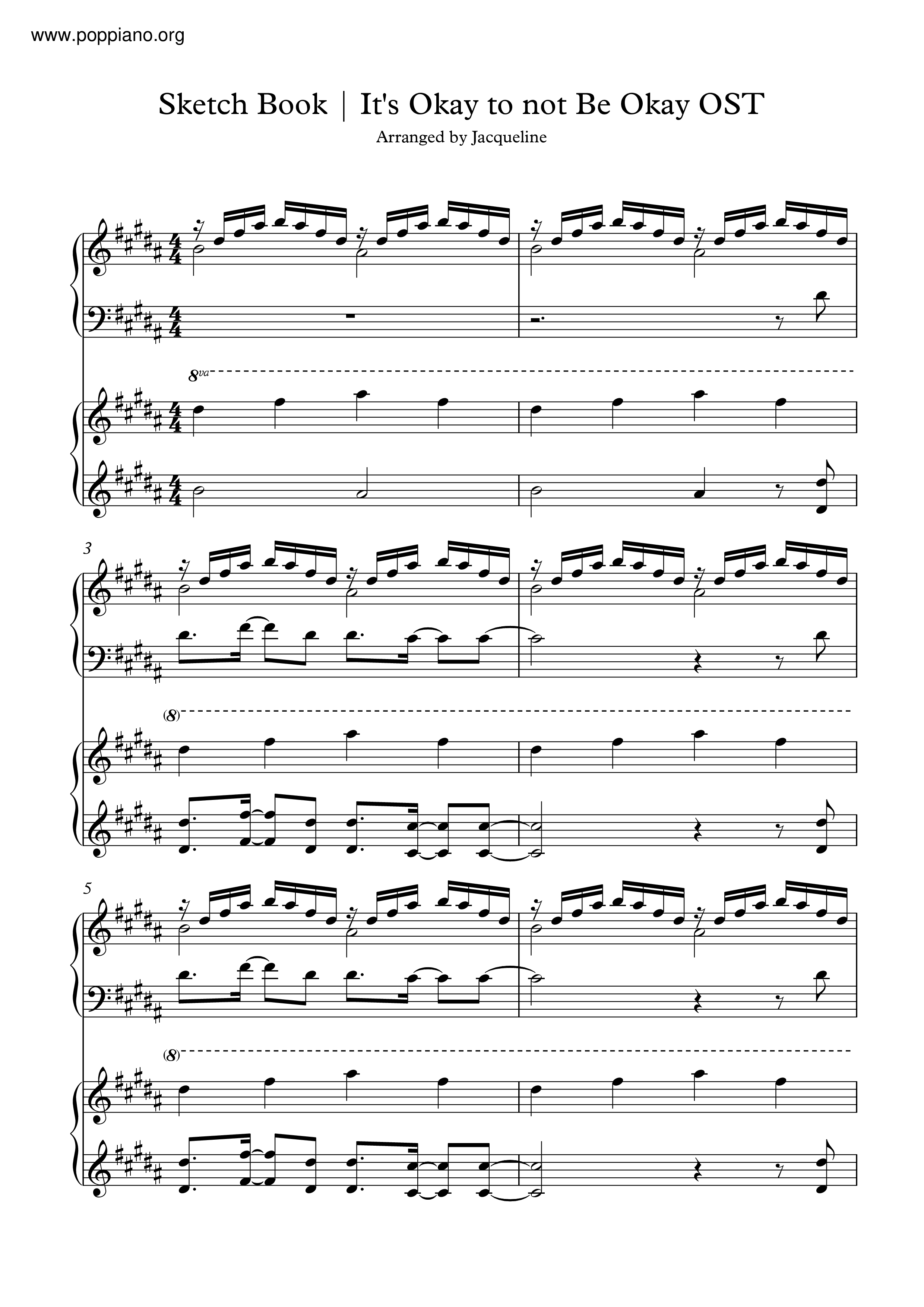 It's Okay To Not Be Okay - Sketch Book Score