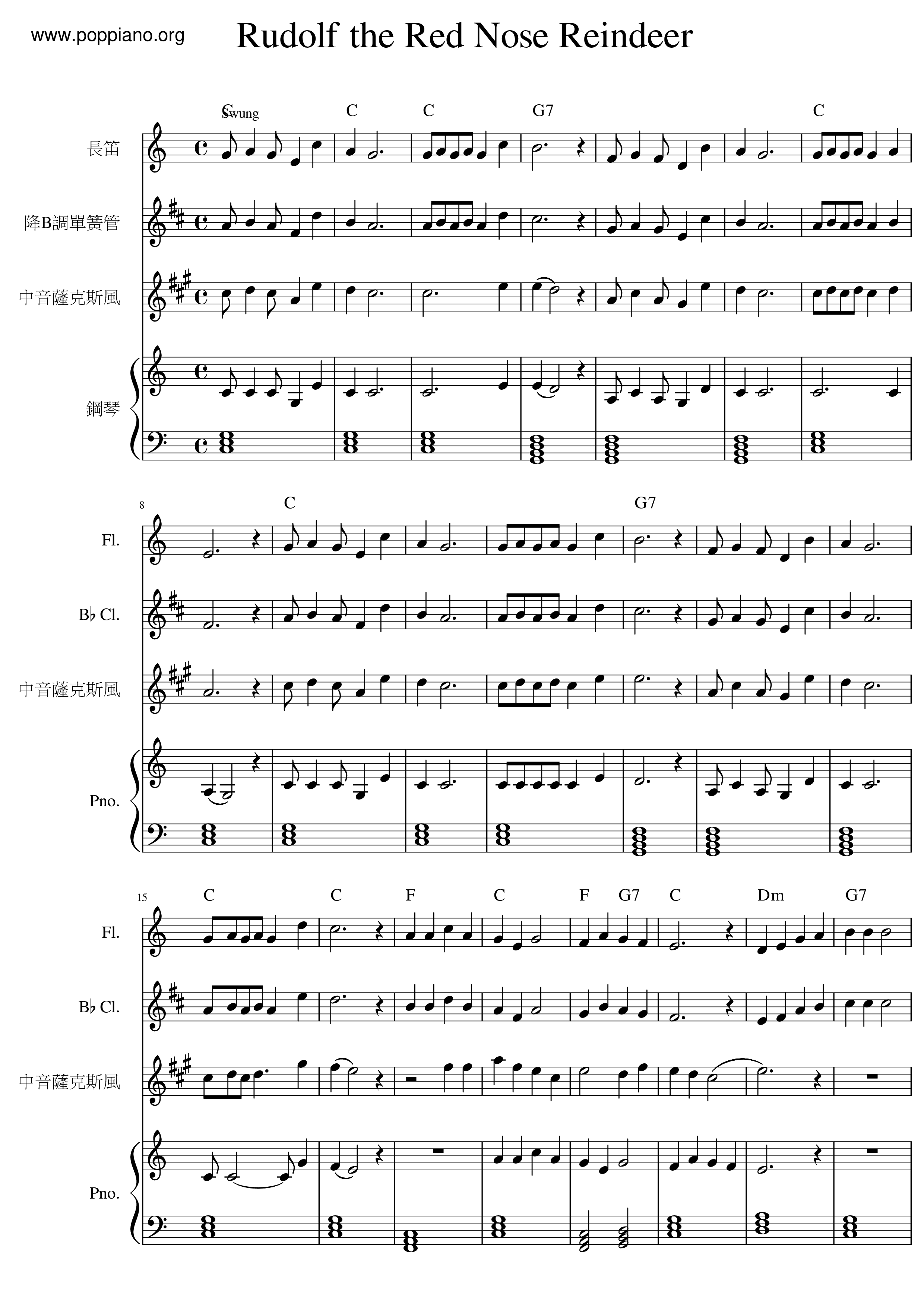 Rudolph The Red-Nosed Reindeer Score