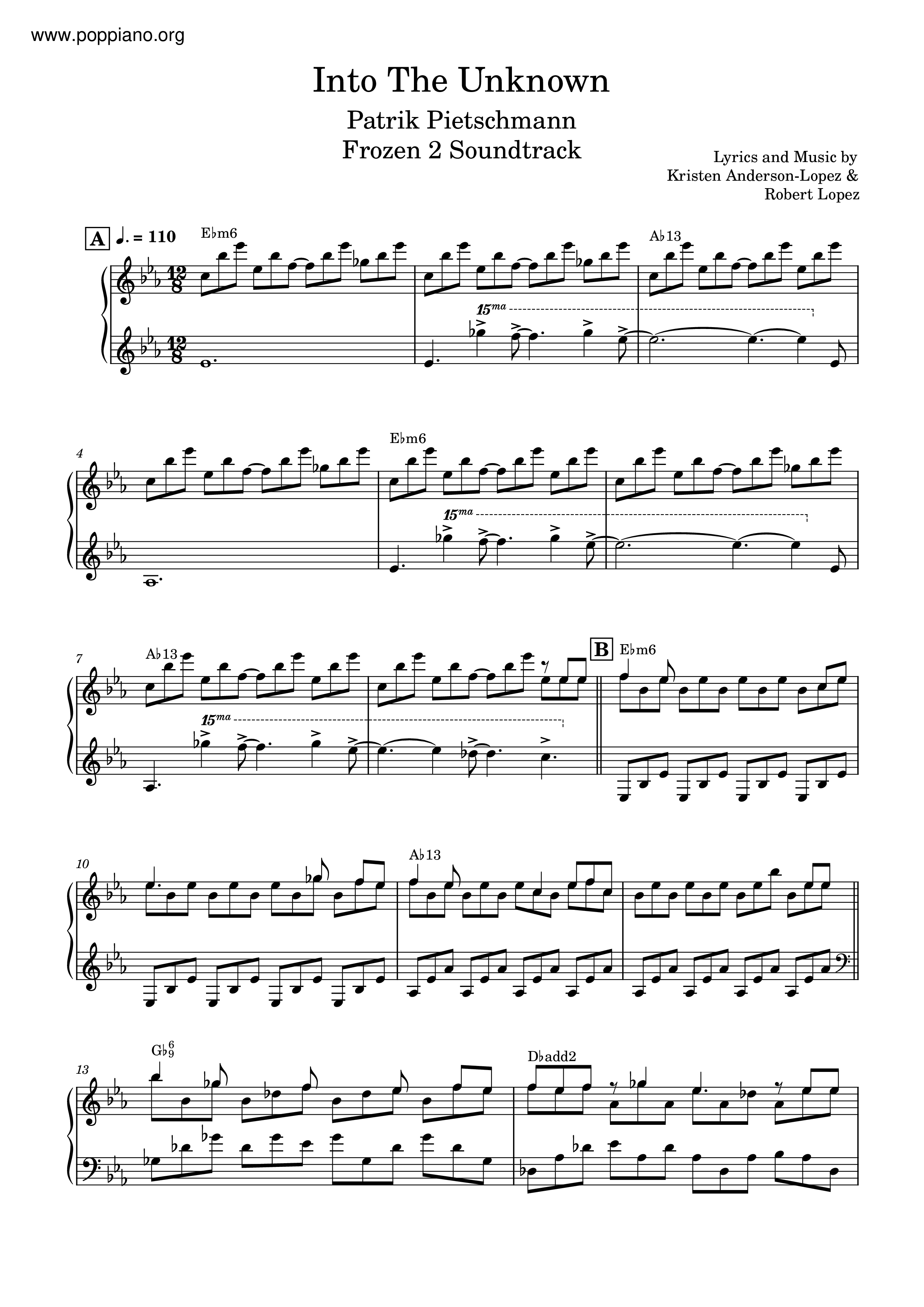 Frozen 2 - Into The Unknown Score