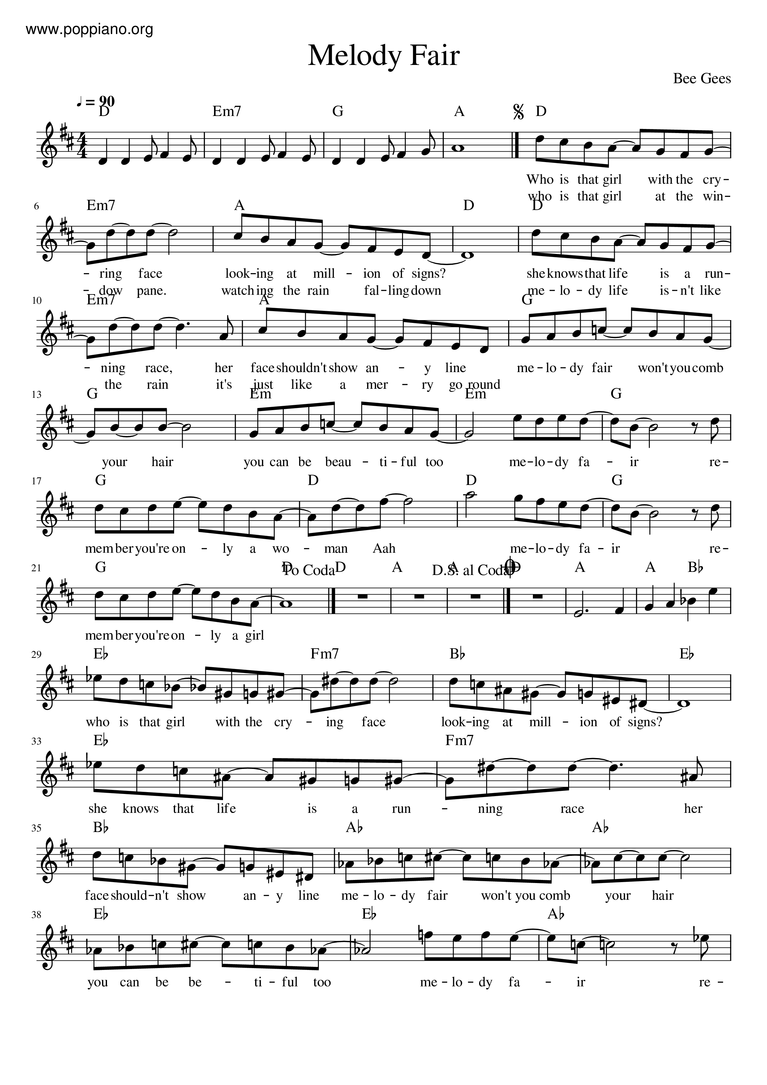 Melody Fairピアノ譜