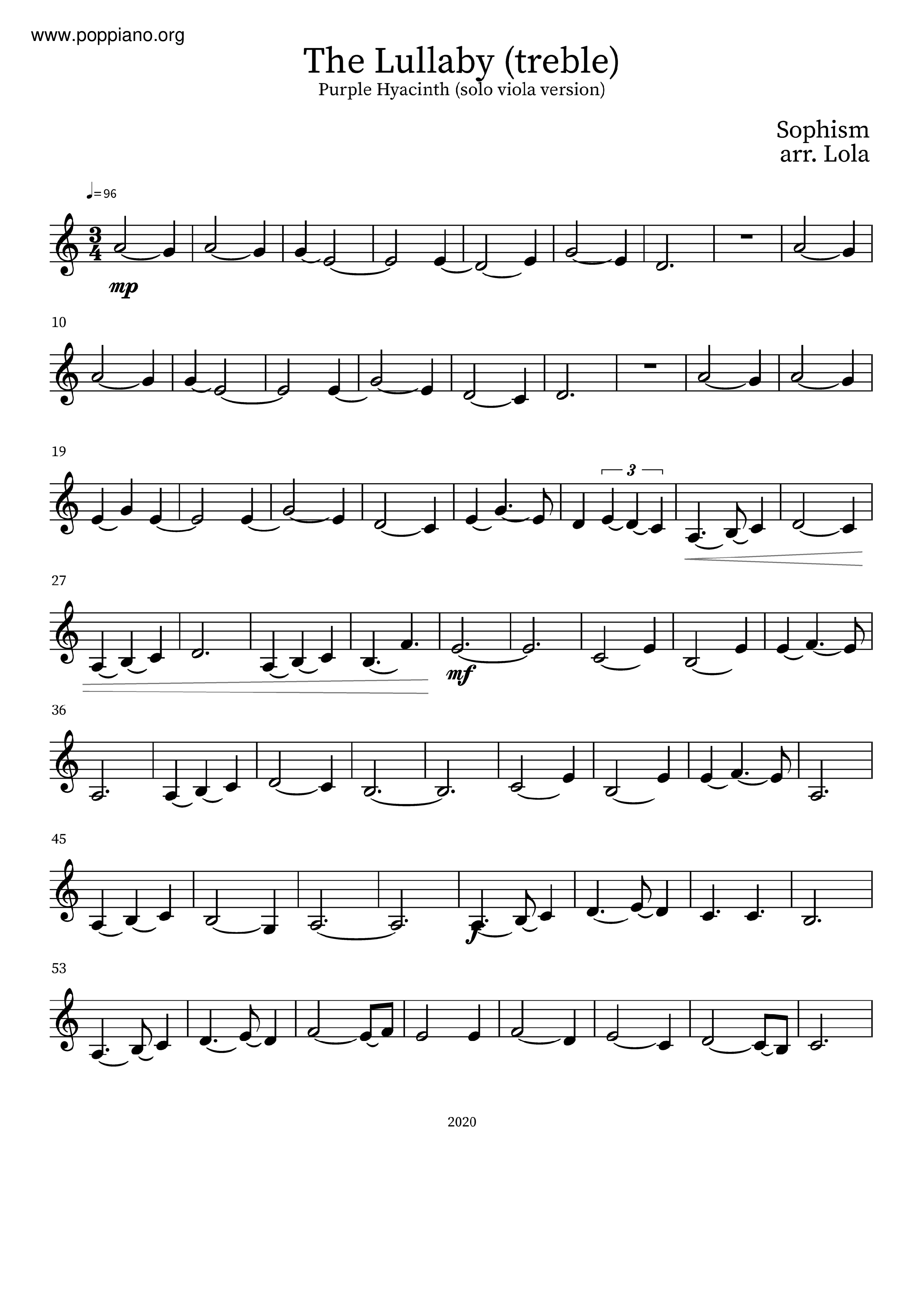 Purple Hyacinth - The Lullaby琴谱