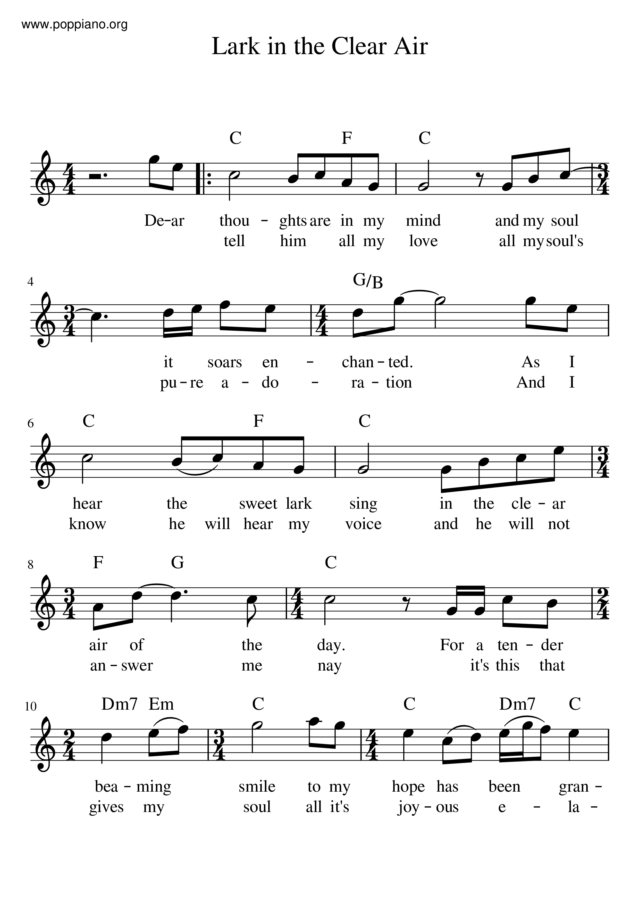 Lark In The Clear Air Score