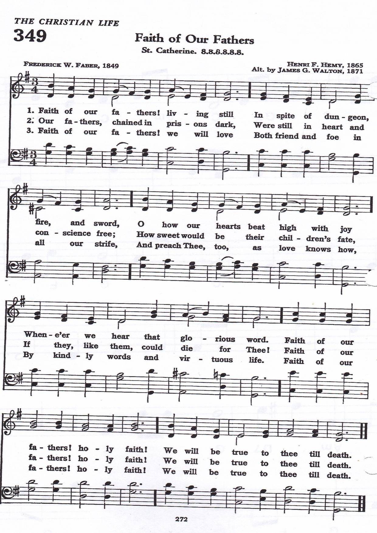 Faith Of Our Fathers Score