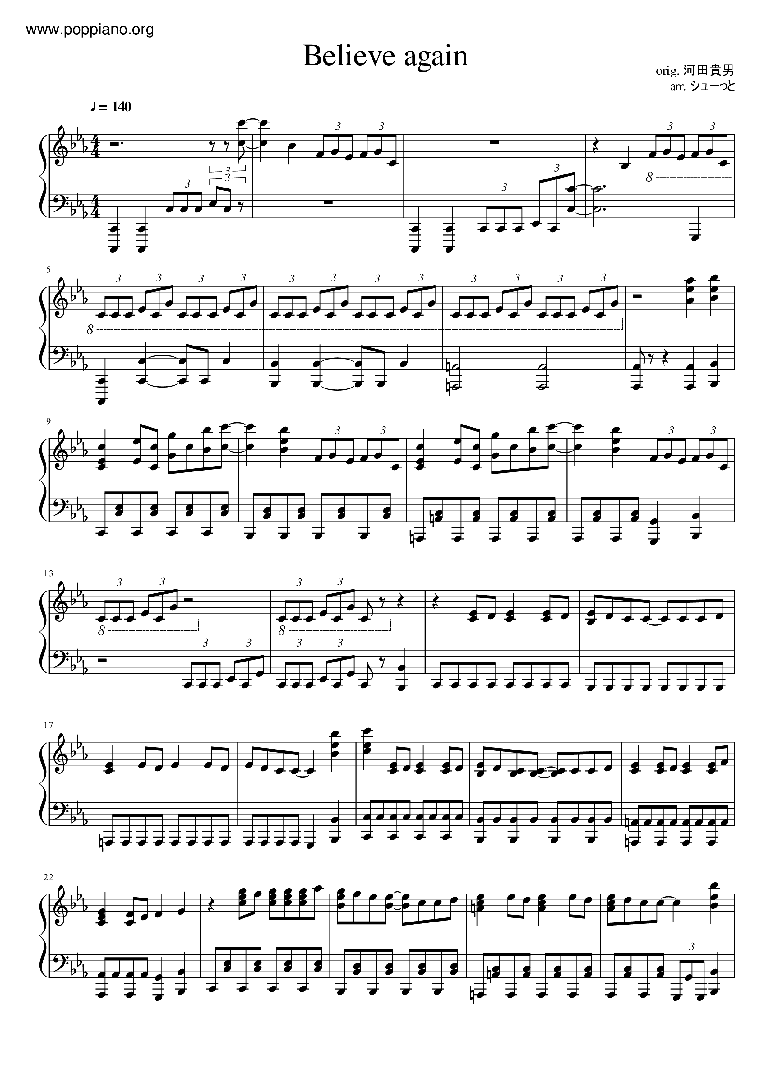 Believe Again Score