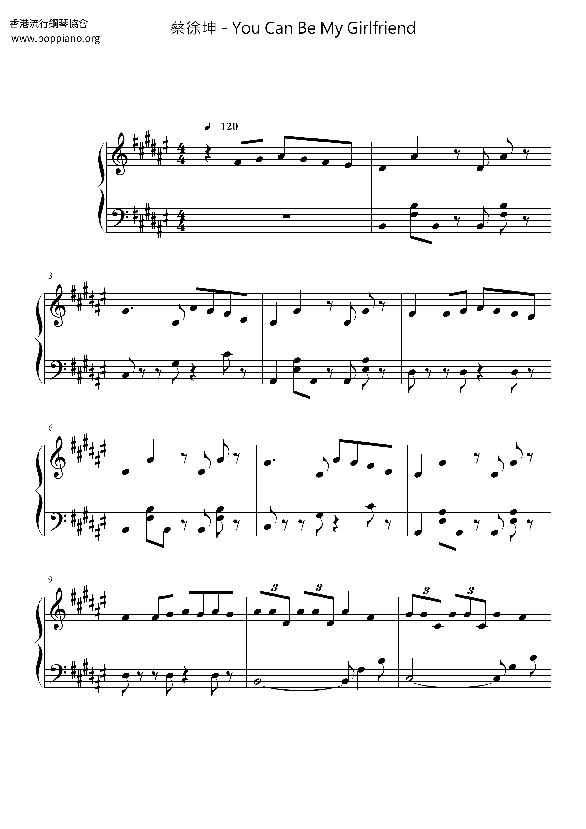 You Can Be My Girlfriend Score