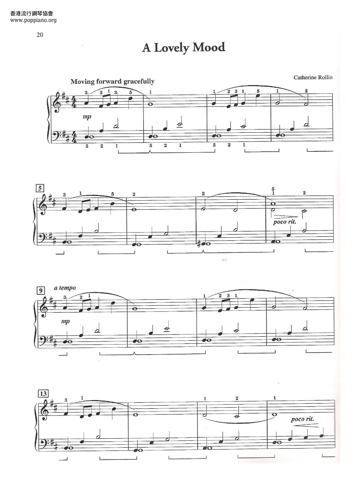 A Lovely Mood琴譜