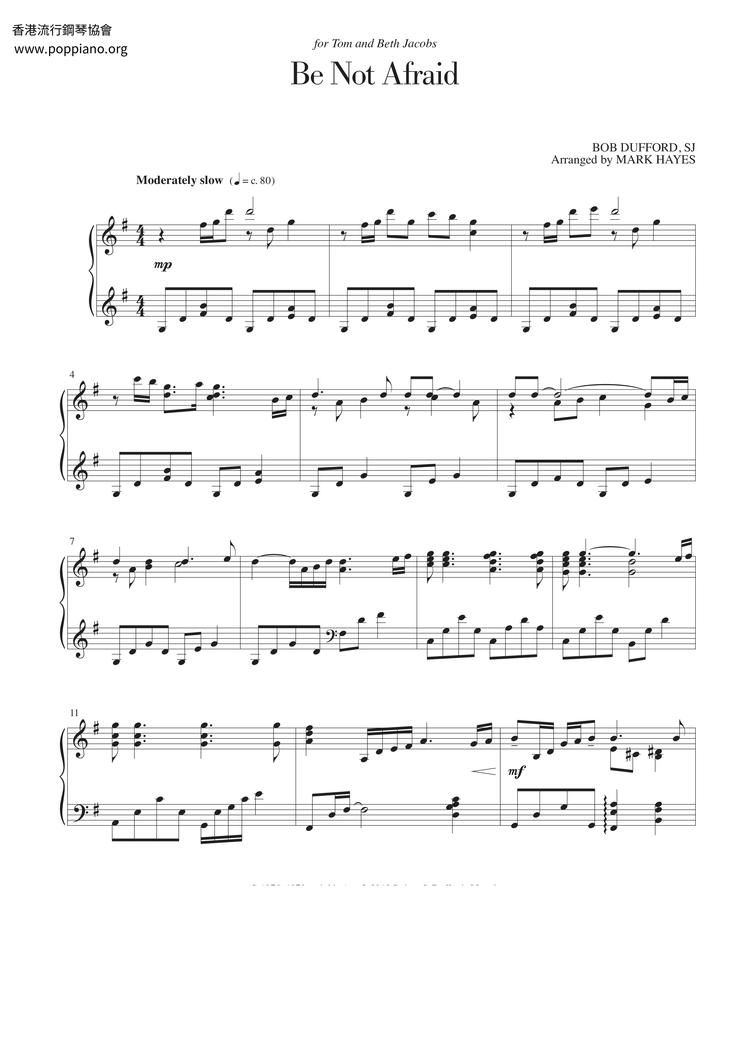 Be Not Afraid Score