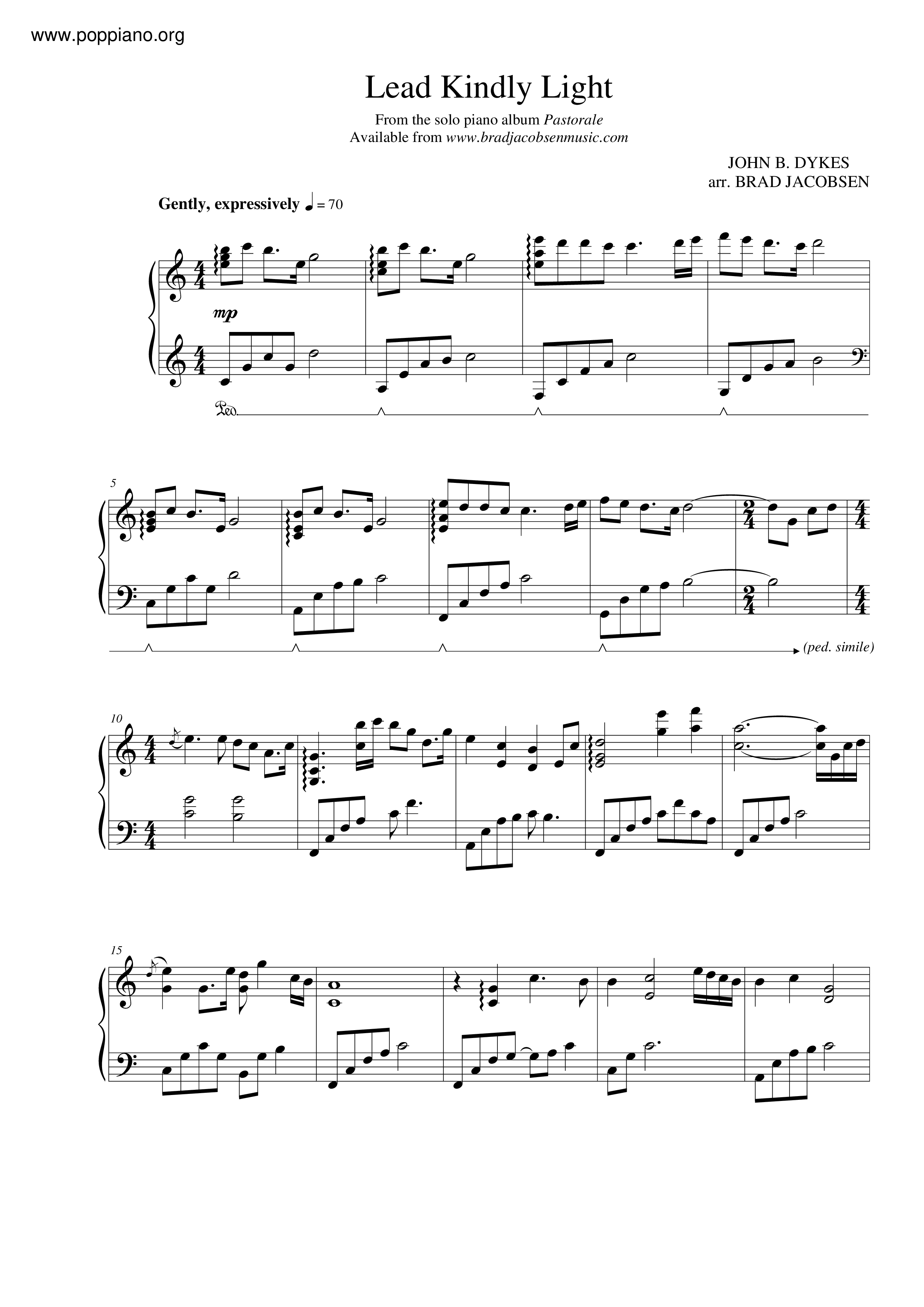 SpiritualLead, Kindly Light Sheet Music pdf, Free Score Download ★