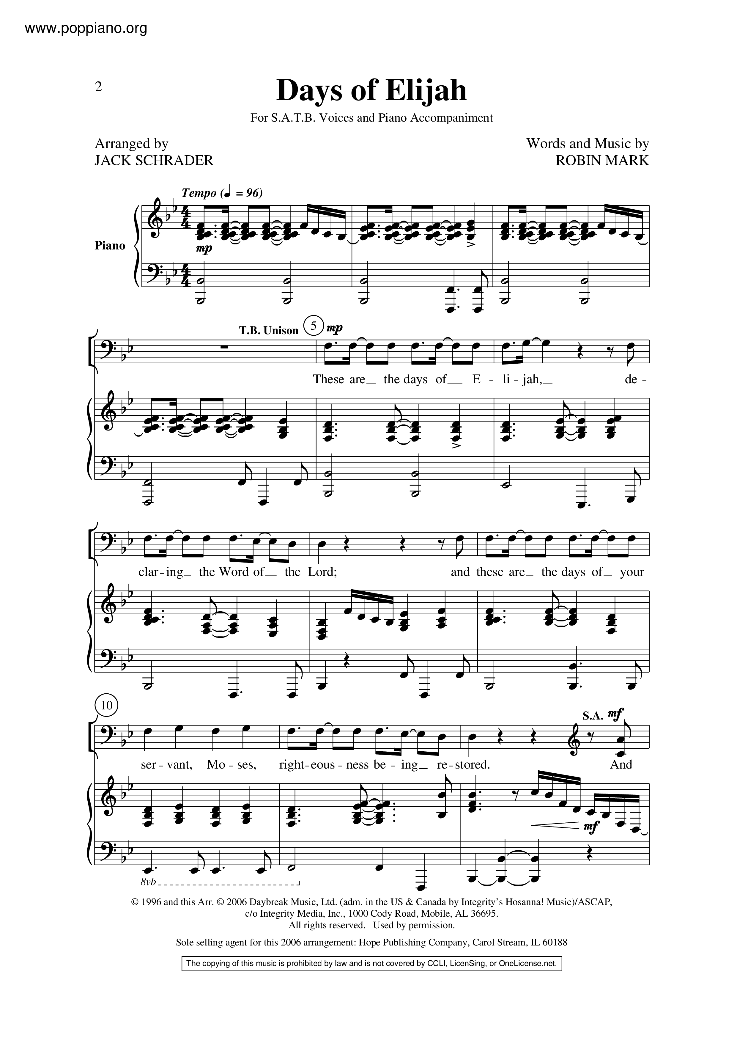 Days Of Elijah Score