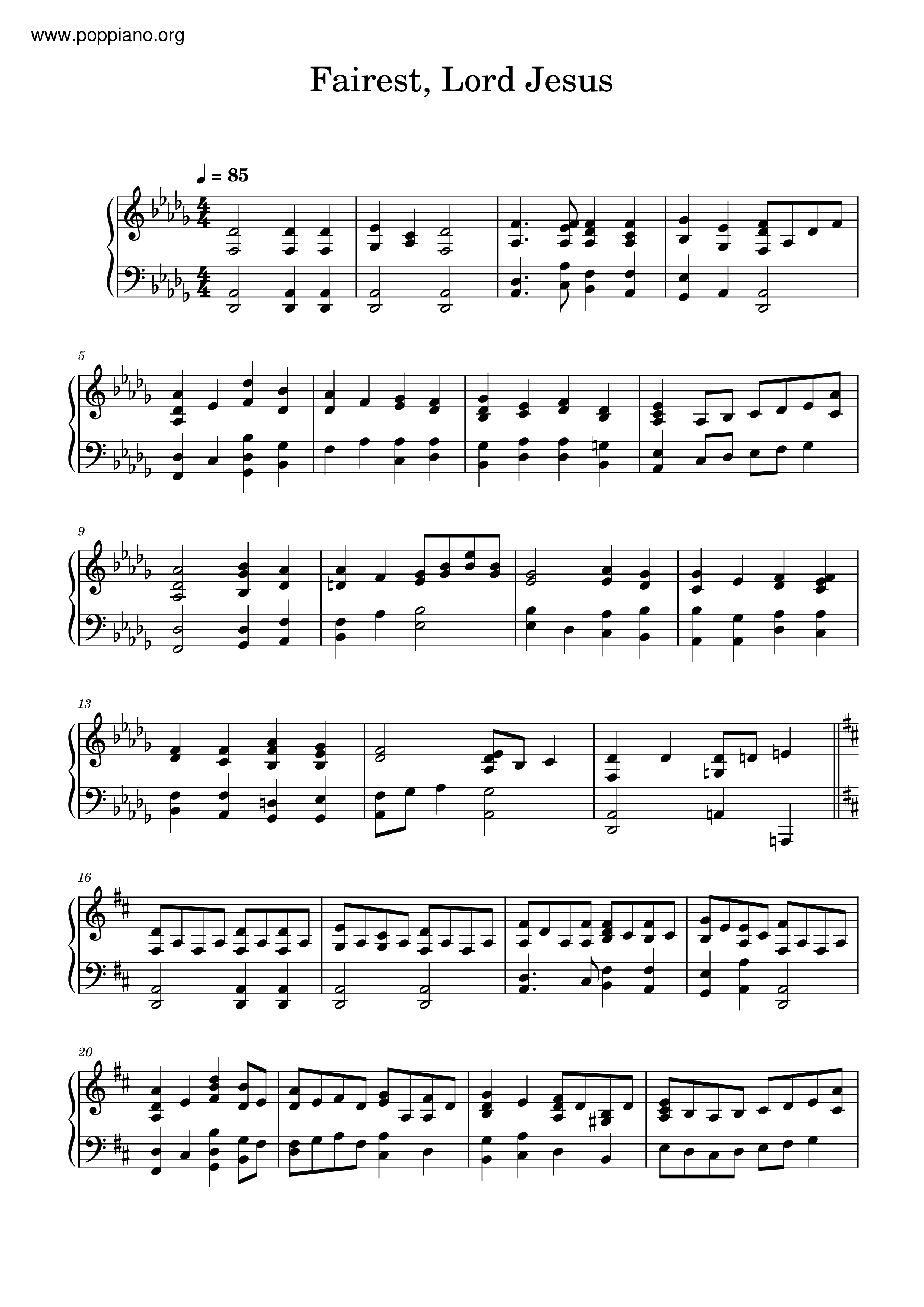 Fairest, Lord Jesus Score