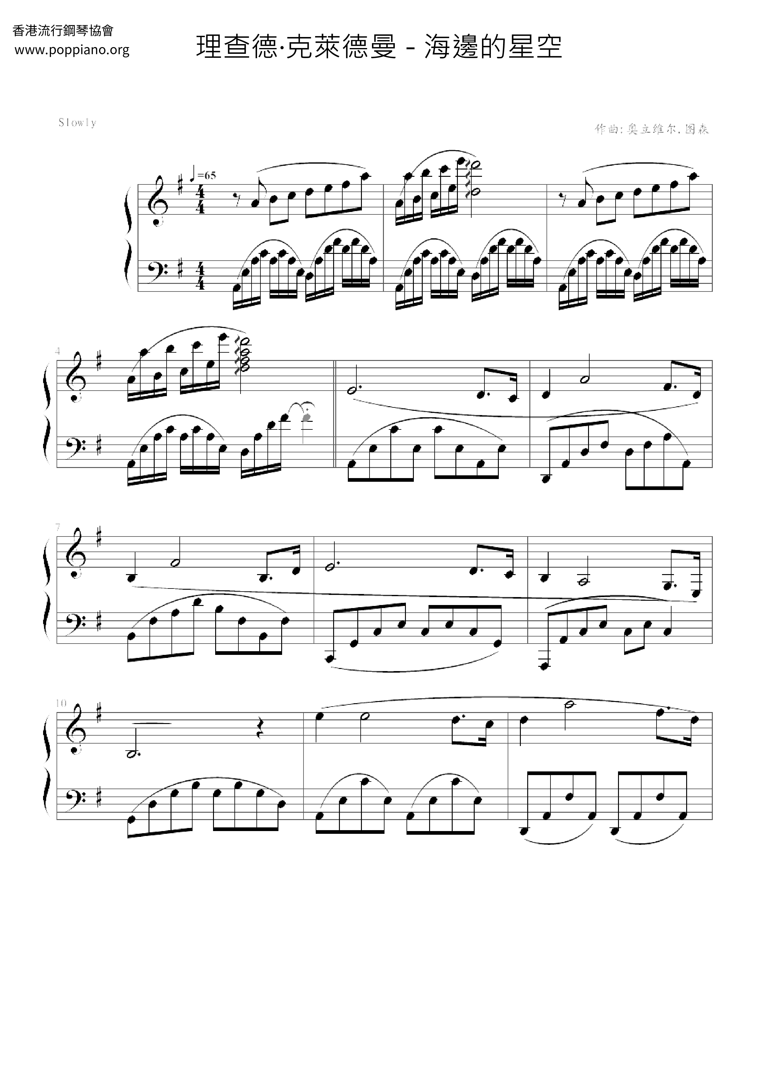 Starry Sky By The Sea Score