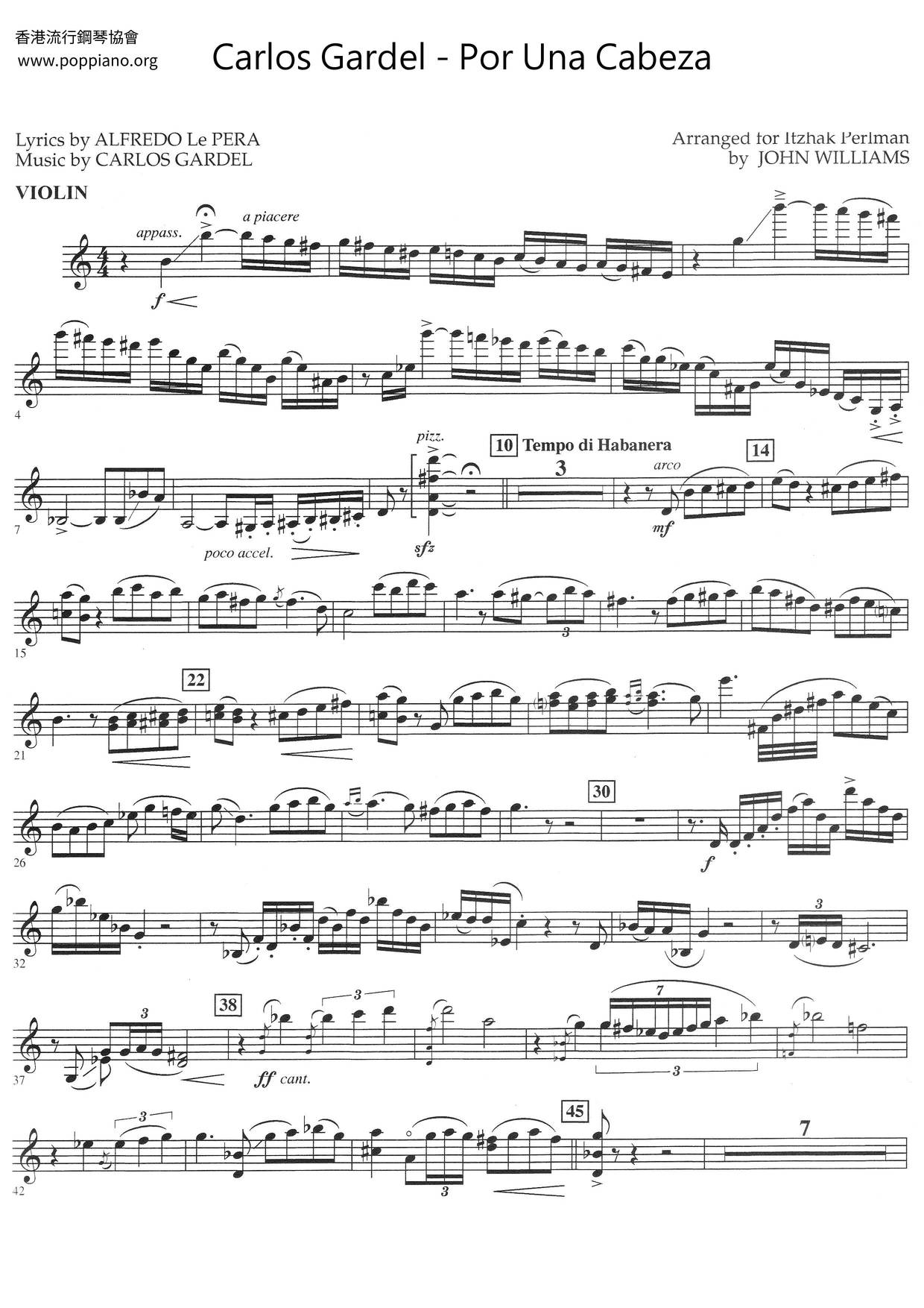 Partition Por una Cabeza » Carlos Gardel (Piano solo) - OKTAV