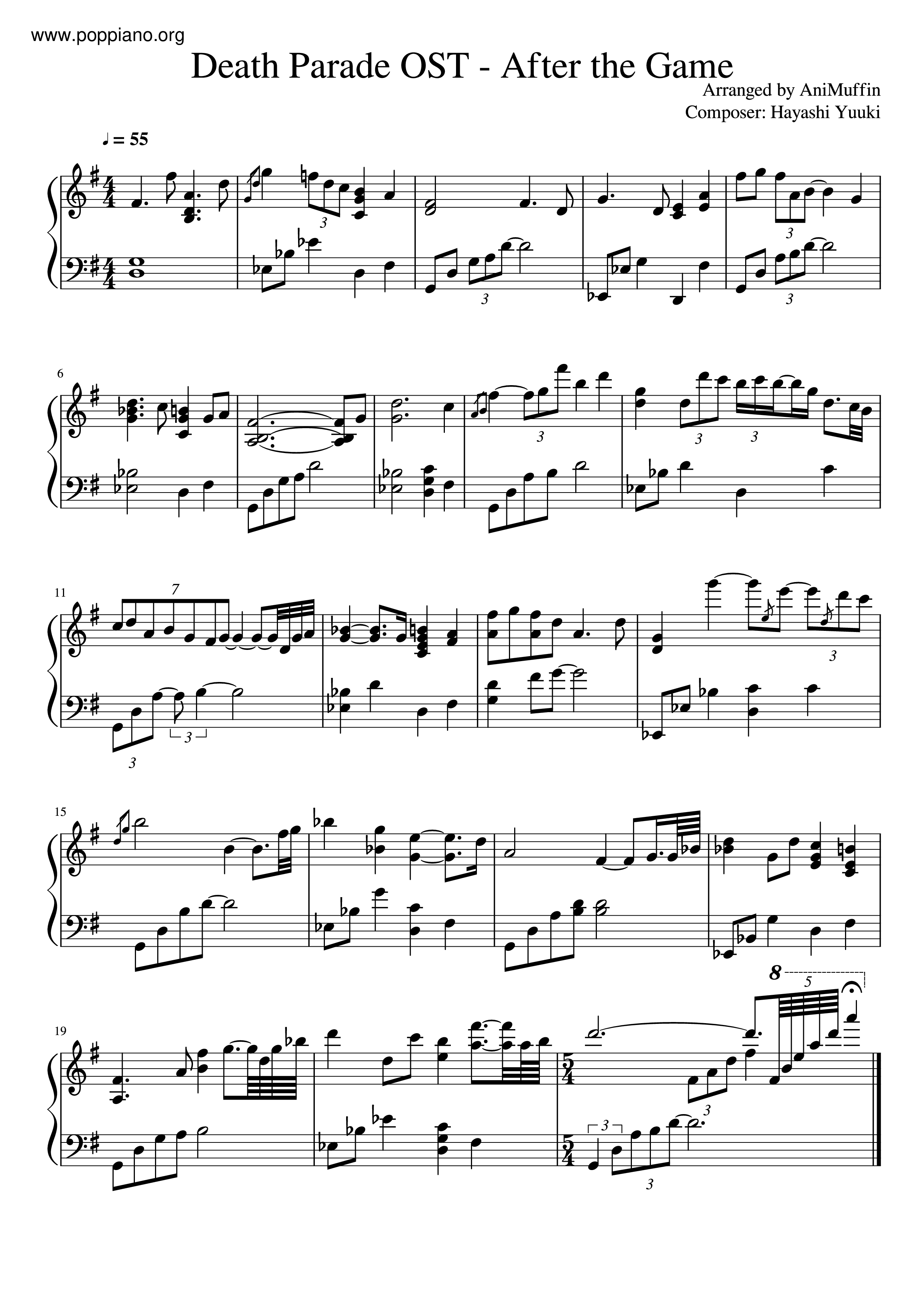 死亡遊行(Death Parade) OST- After The Game Score