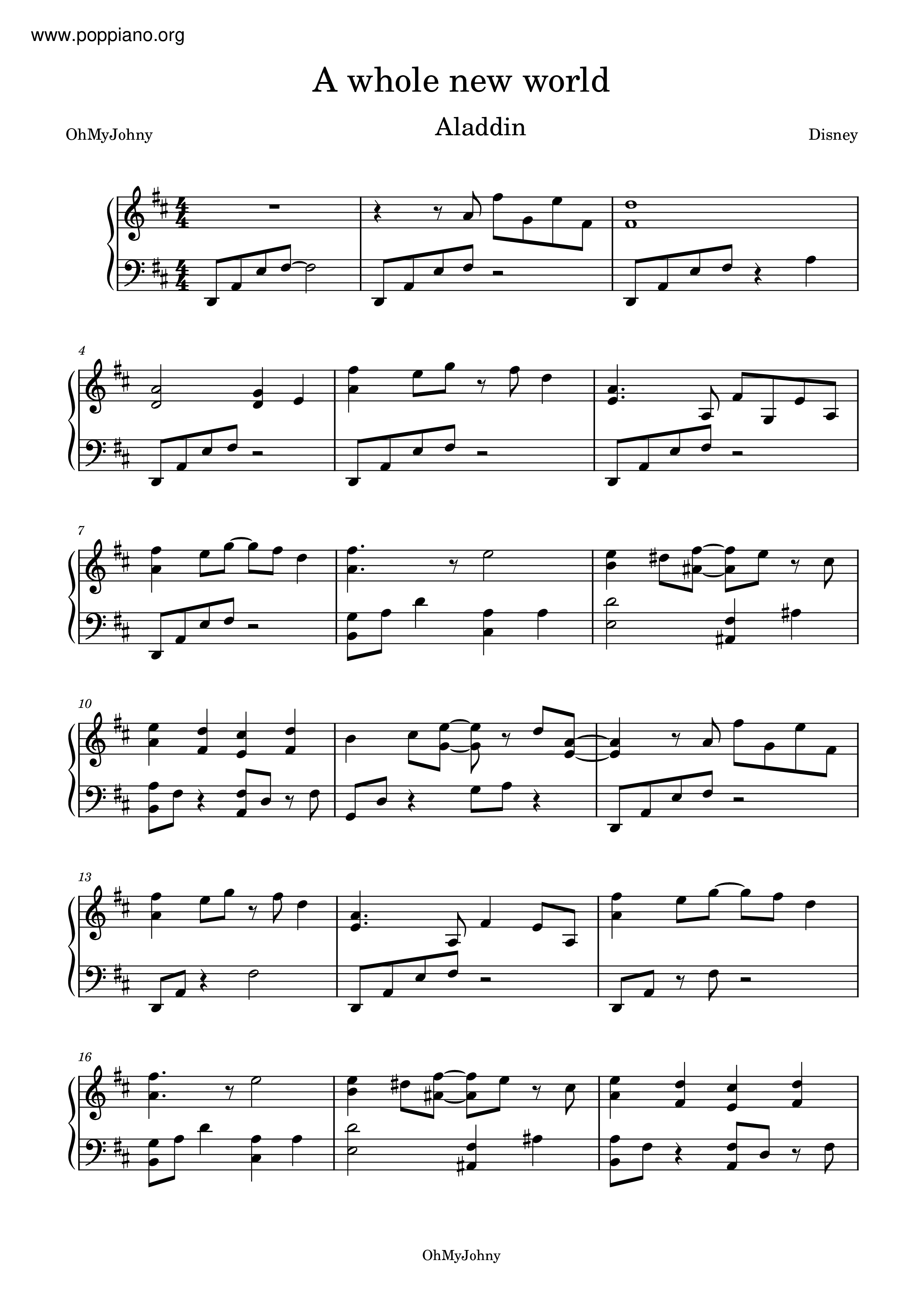ホール・ニュー・ワールド【A Whole New World】 - Alan Menken