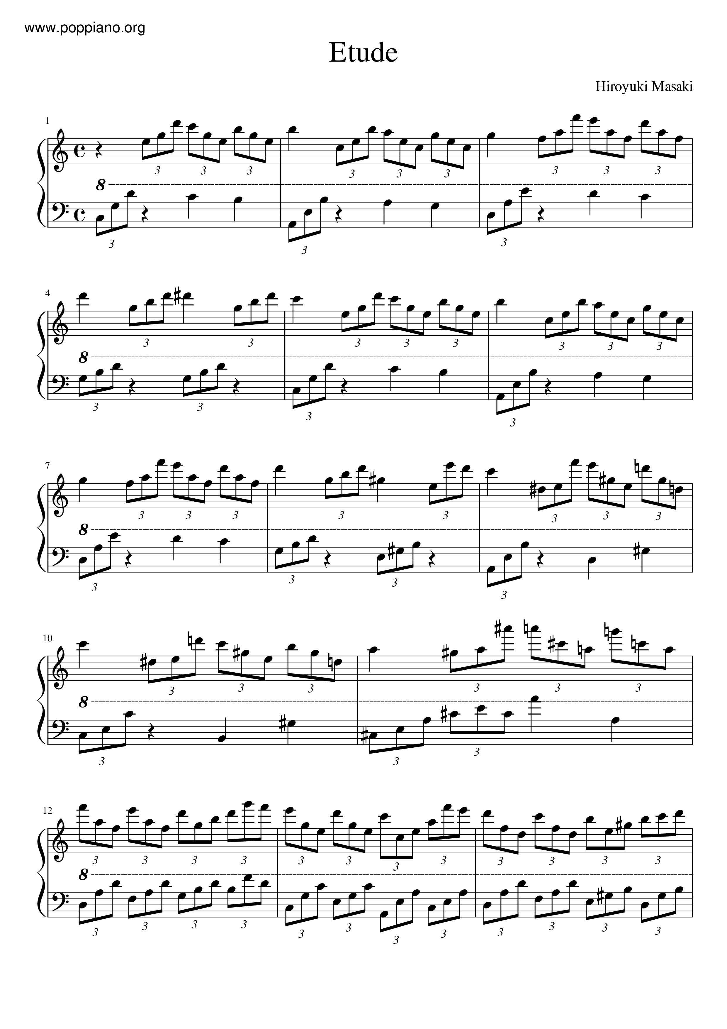 Kimi No Tame Ni Hiku Chopin - Etude Score