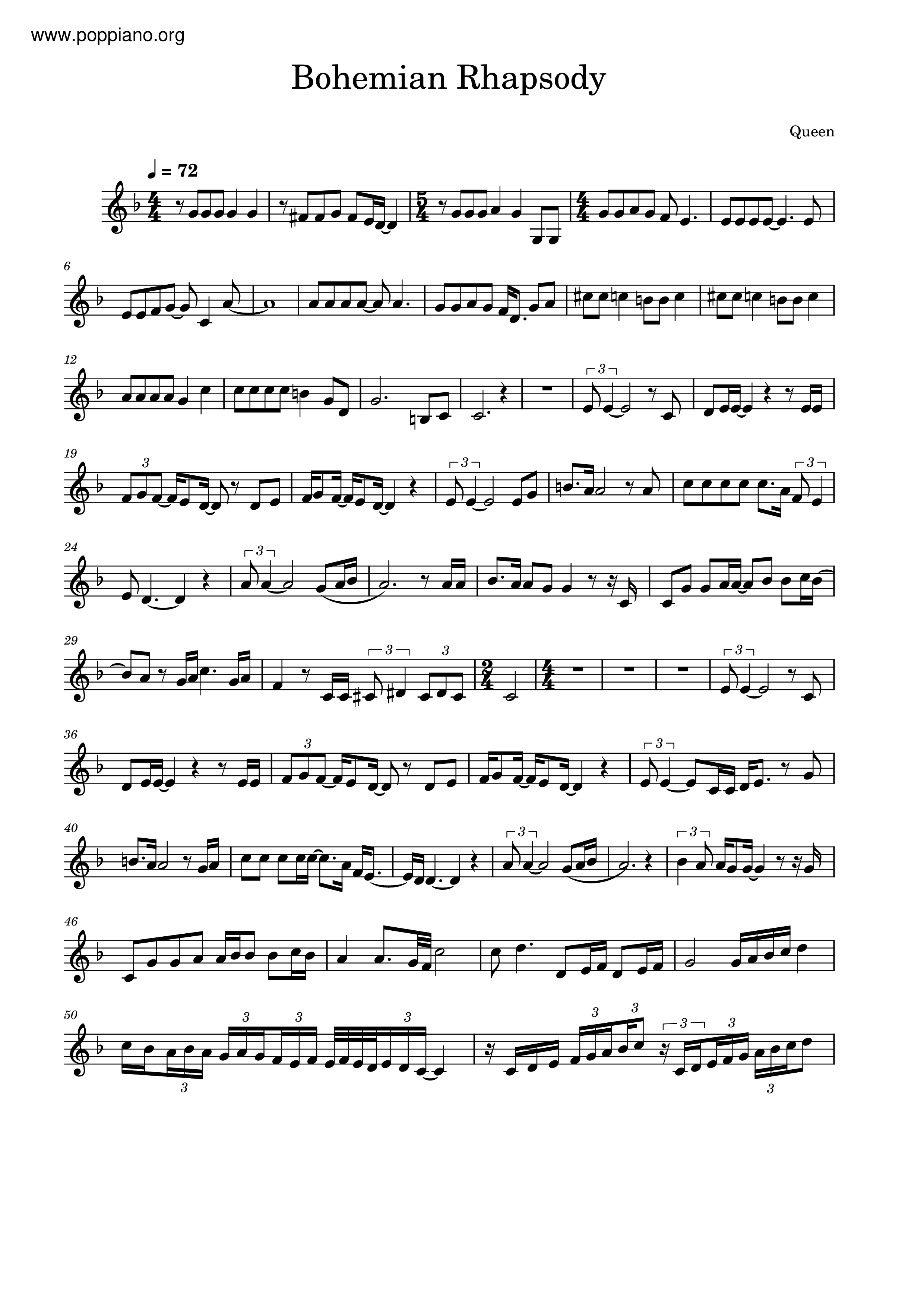 Bohemian Rhapsody Score