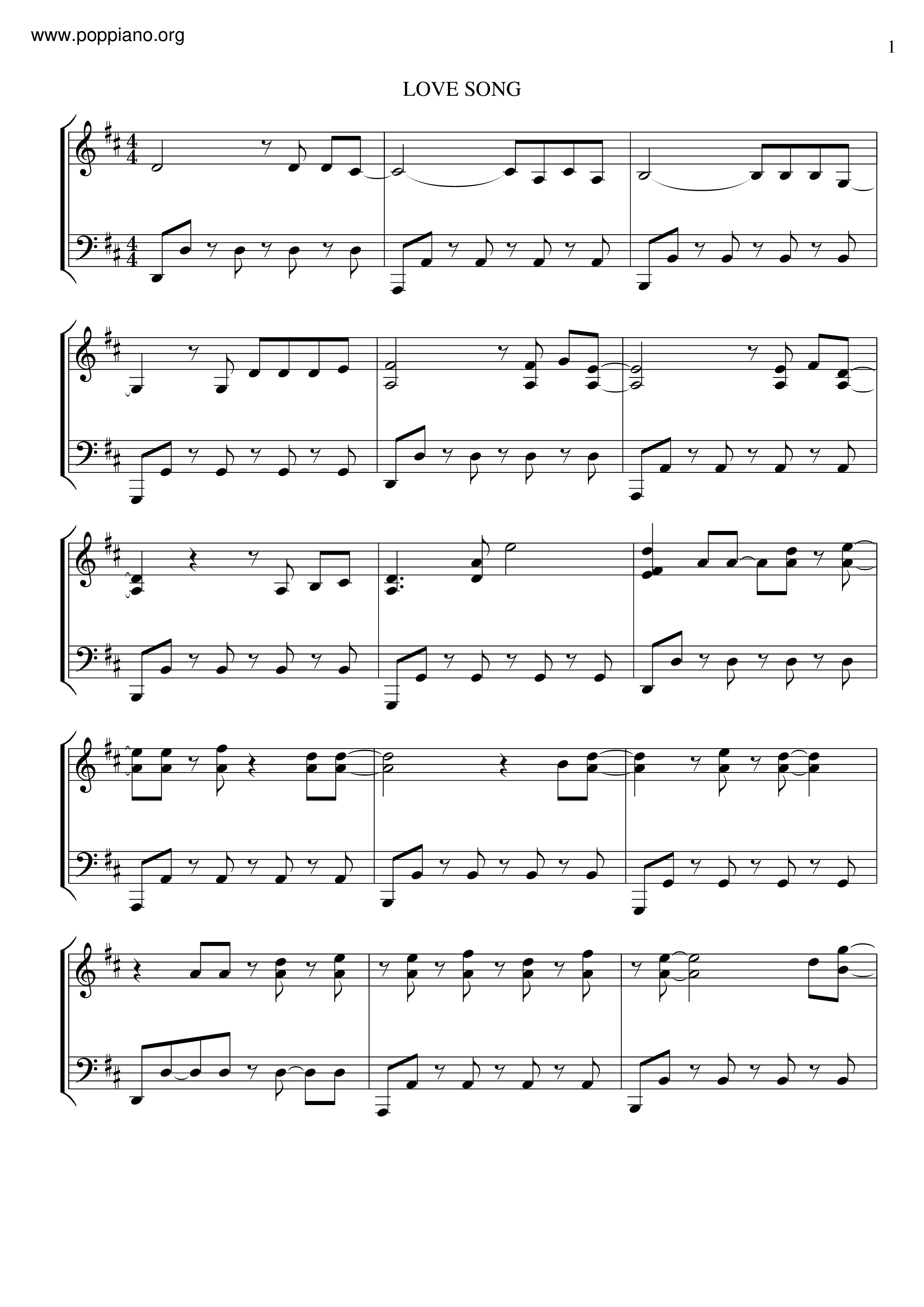 Love Song Score