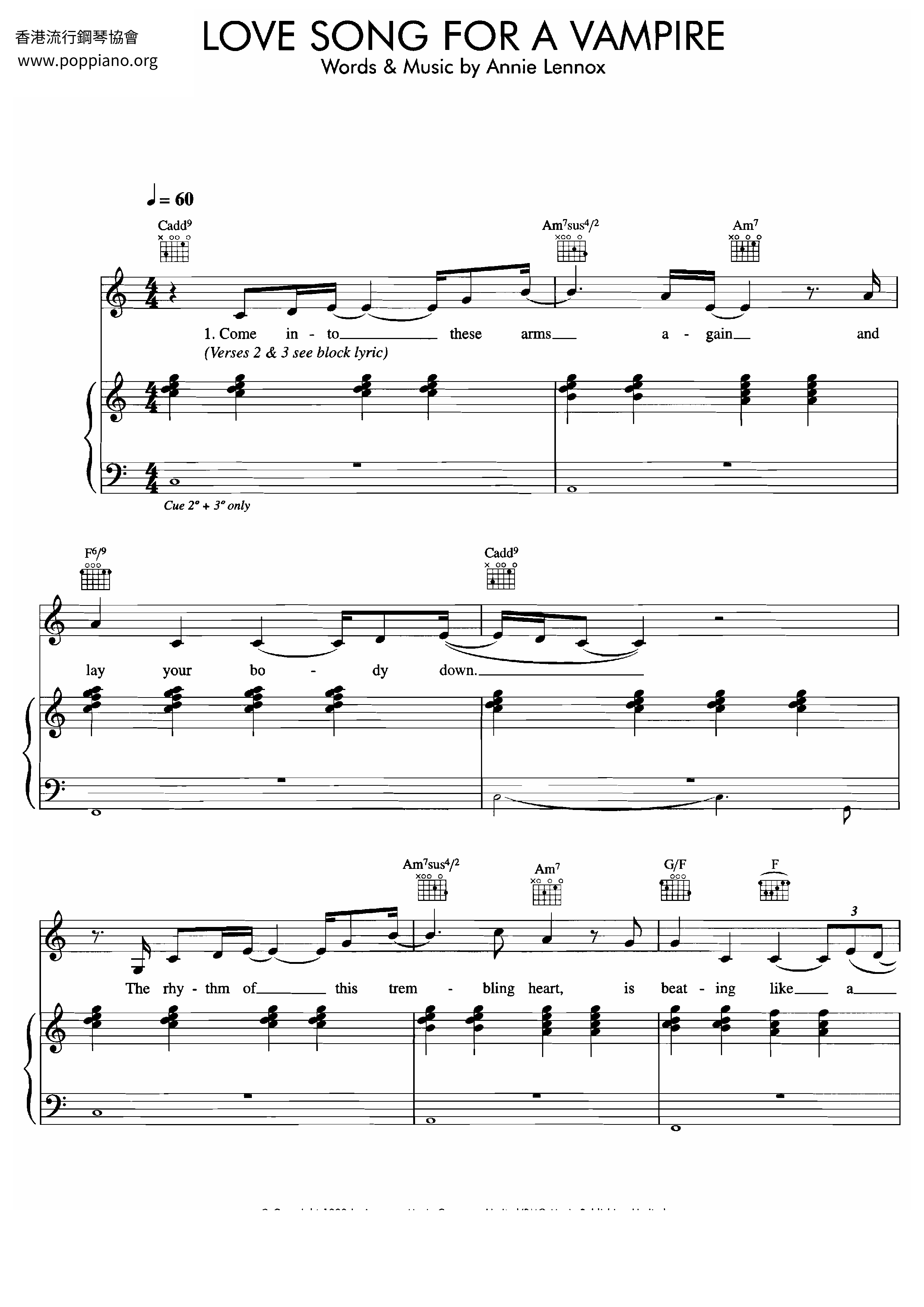 Love Song For A Vampire Score